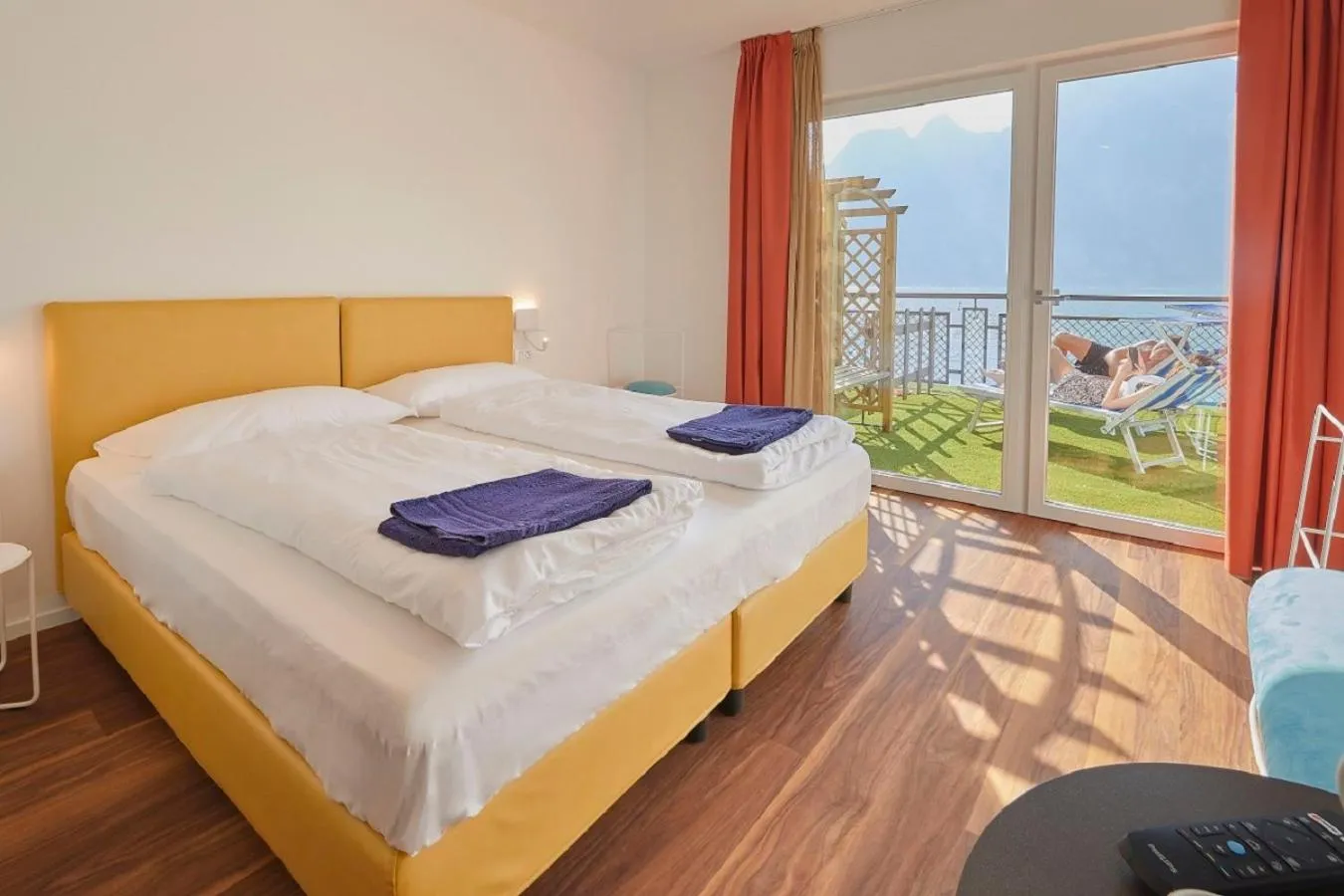 Balcony/Terrace, Bed in Hotel Paradiso Conca d'Oro