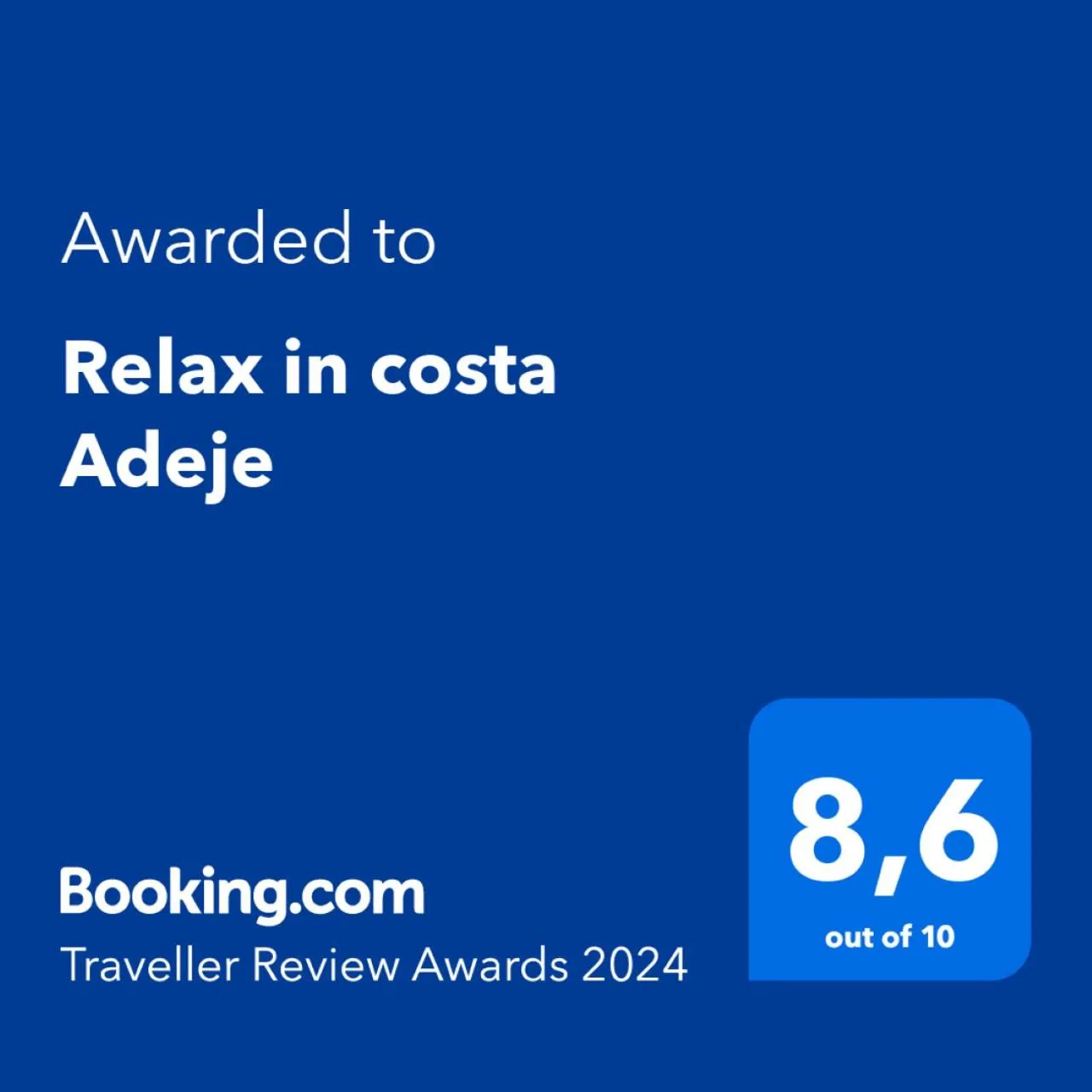 Certificate/Award in Relax in costa Adeje
