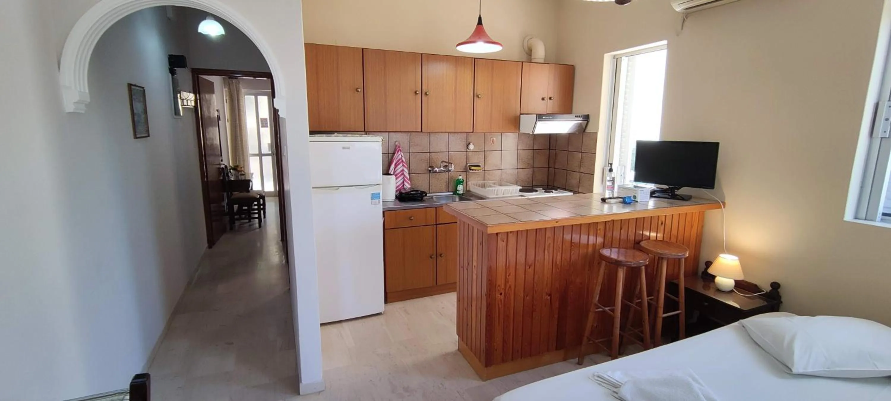 Kitchen or kitchenette, Bed in Anna Studio and Apartments