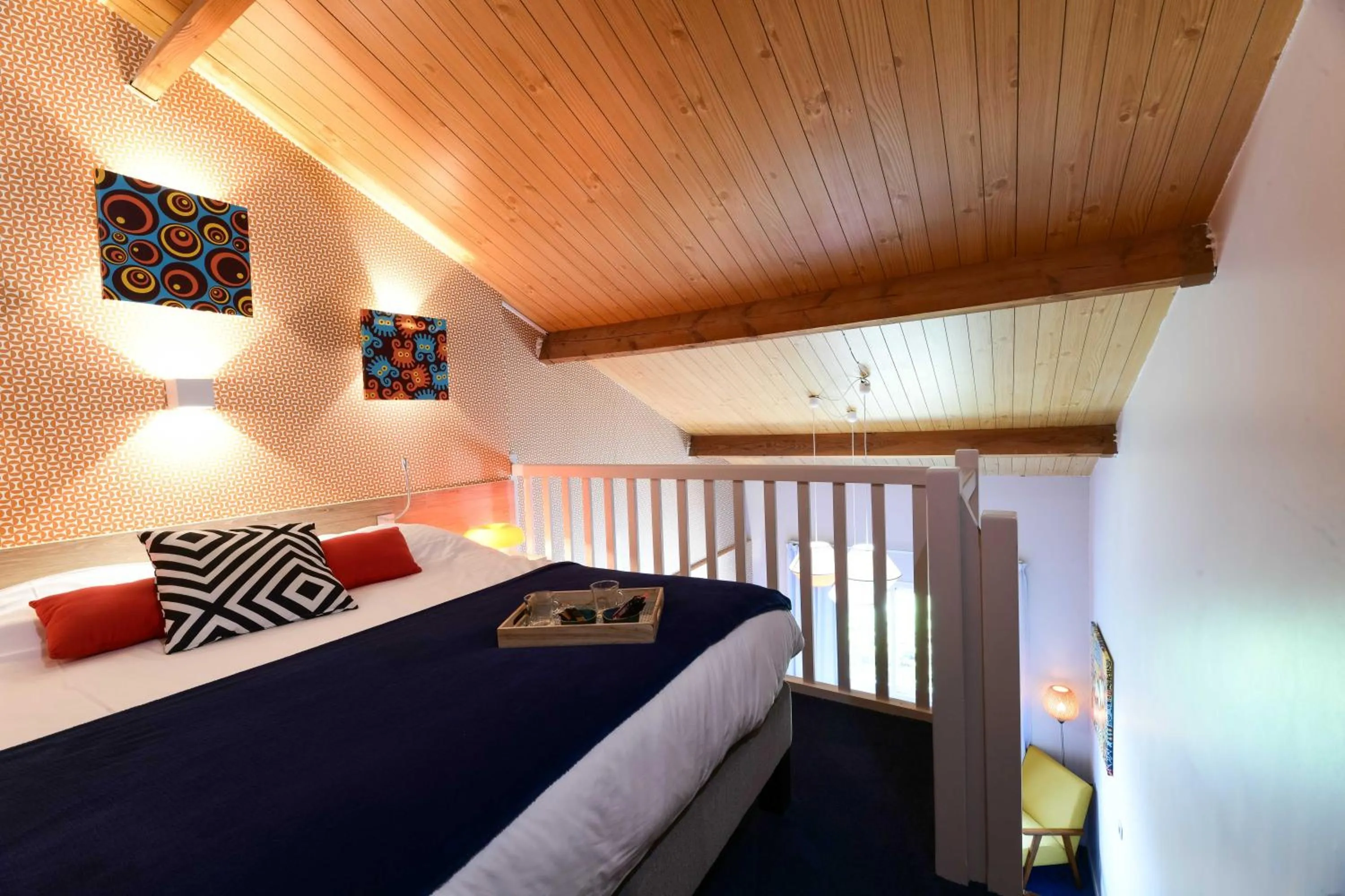 Bed in Logis Hôtel & Restaurant Ludik