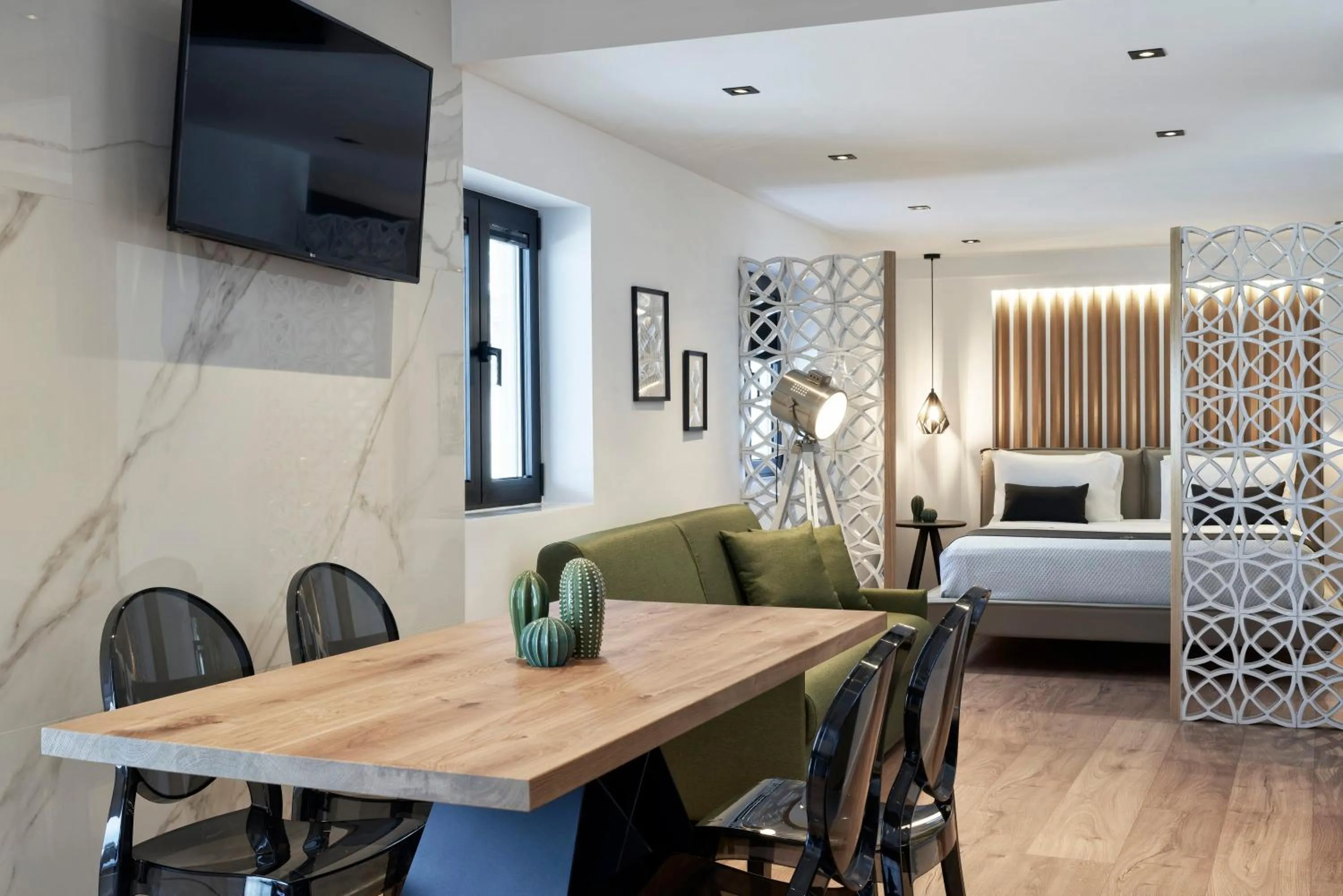 Living room, Bed in Kolonaki 8 - Design Suites & Lofts