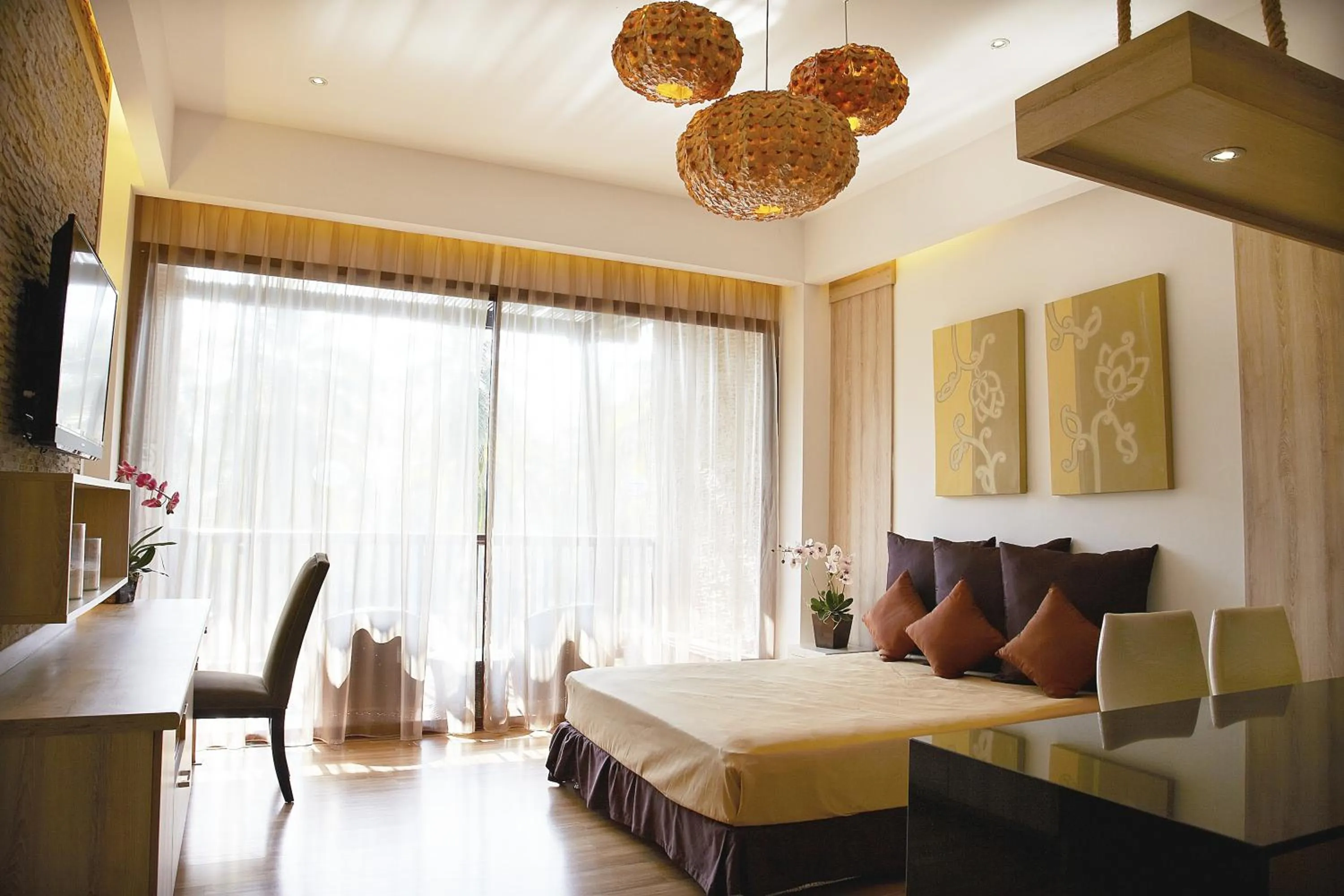 Bedroom, Bed in Dhevan Dara Beach Villa Kuiburi