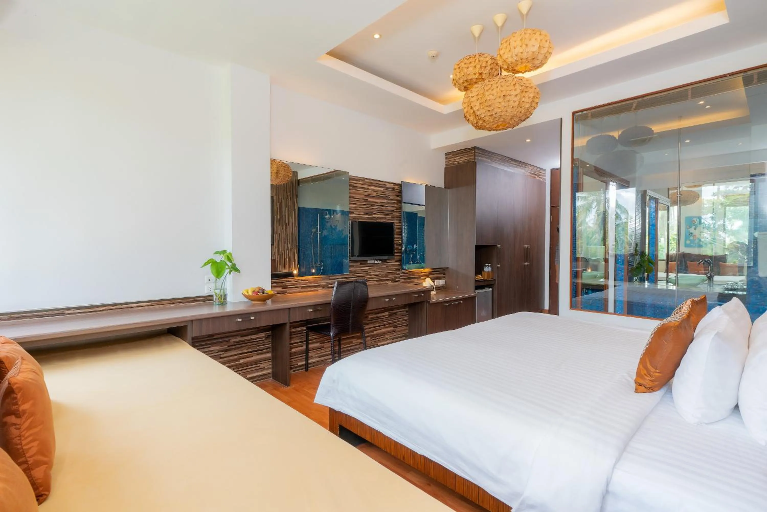 Bedroom, Bed in Dhevan Dara Beach Villa Kuiburi