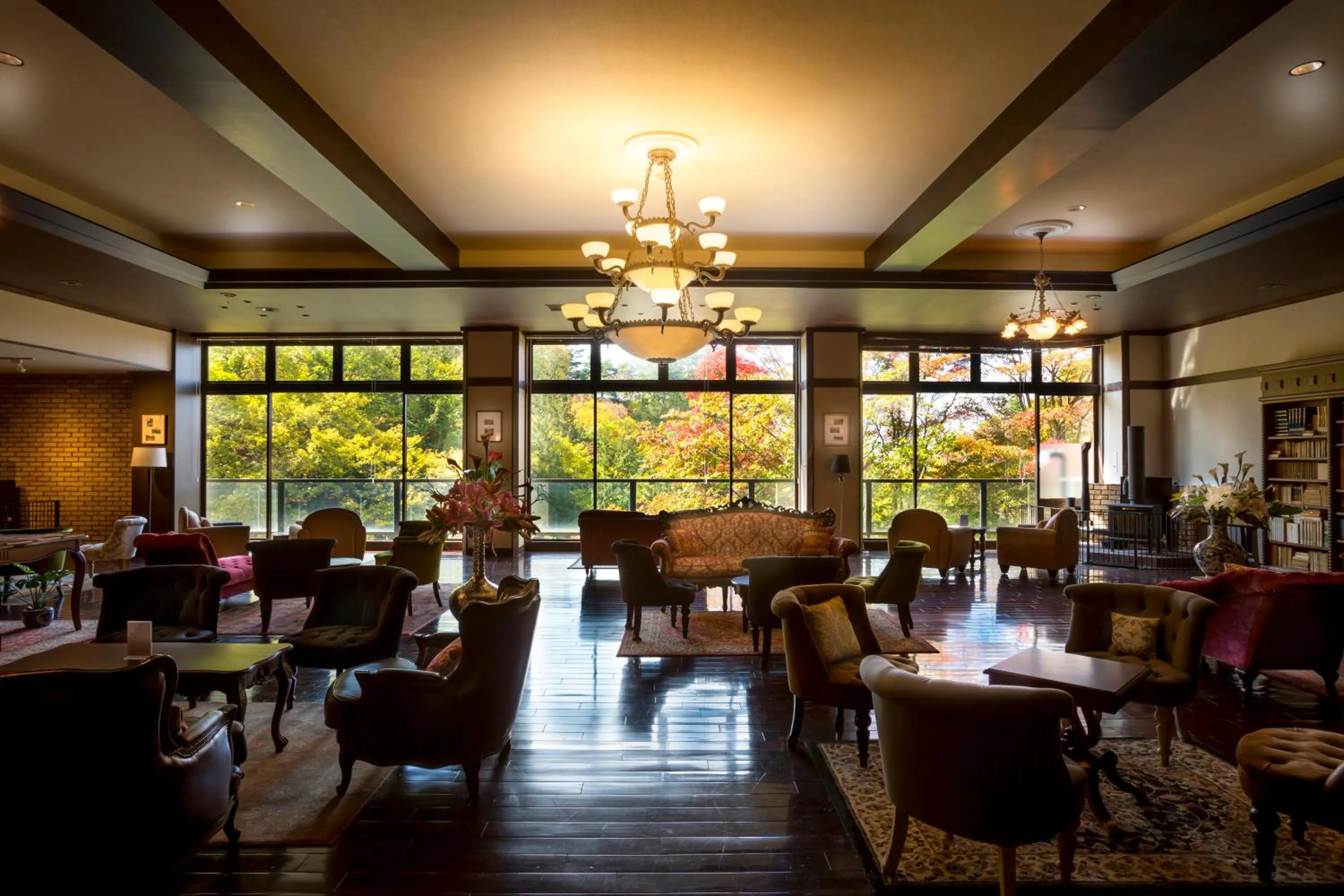 Communal lounge/ TV room in Tateshina Shinyu Onsen