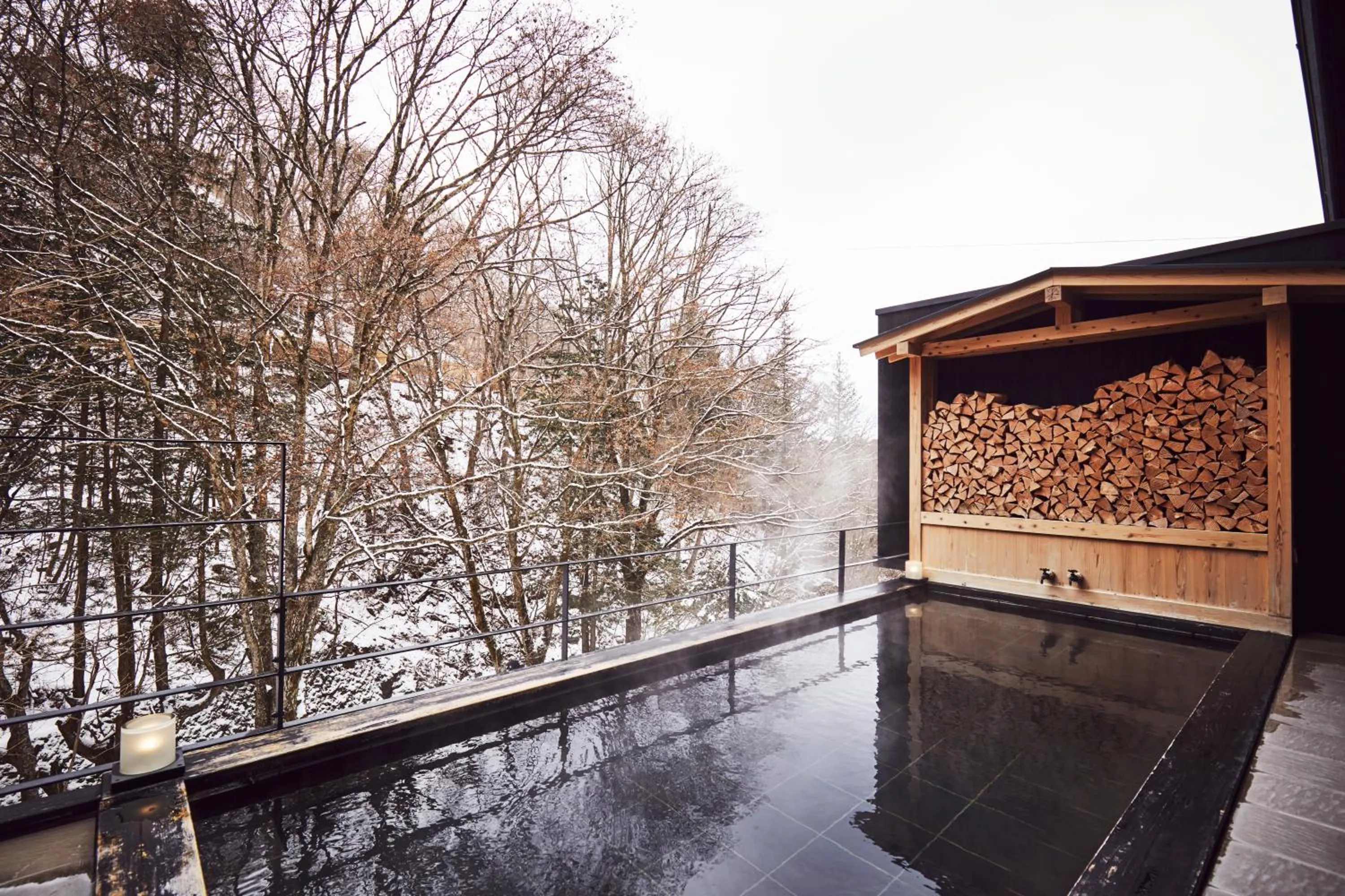 Open Air Bath in Tateshina Shinyu Onsen