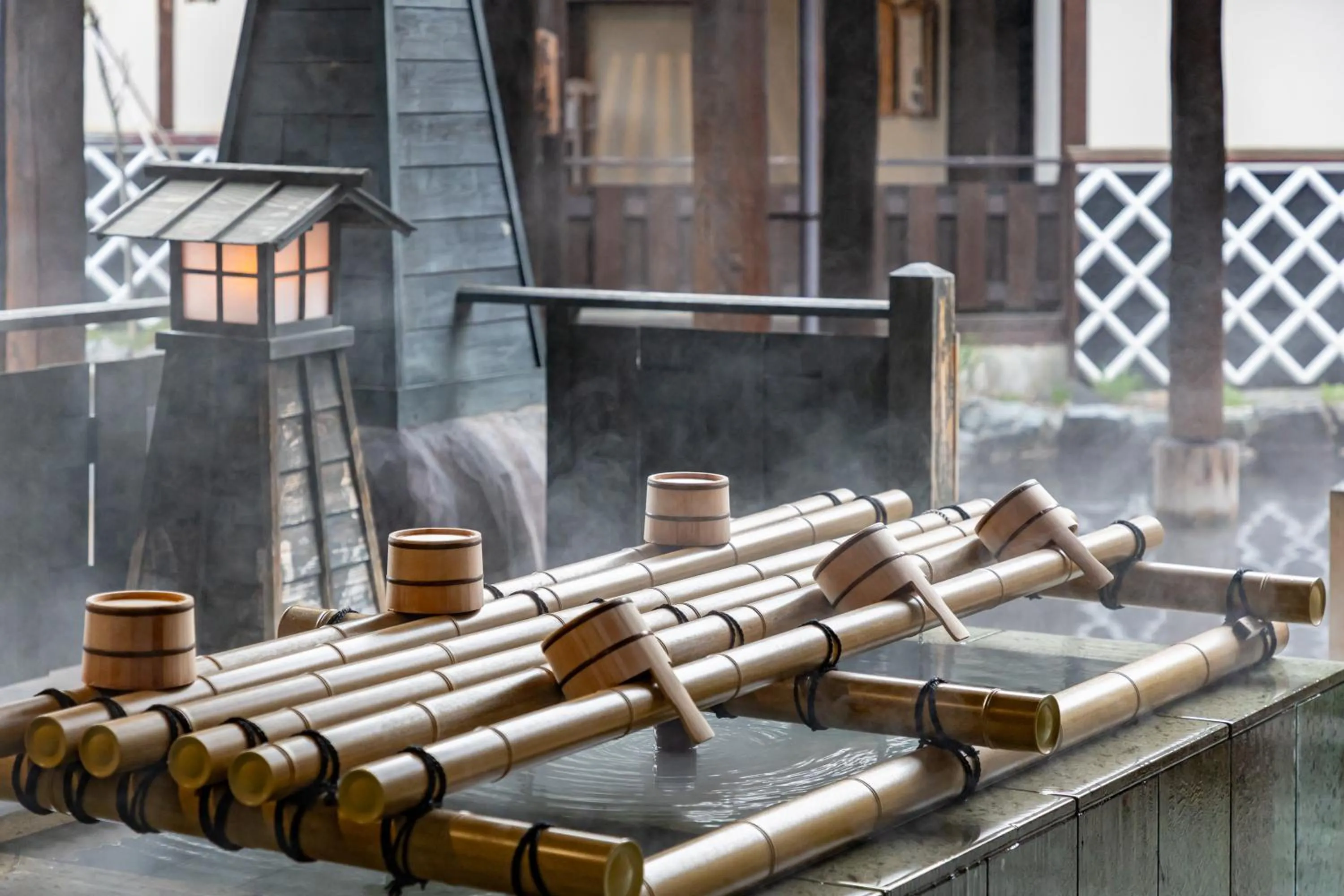 Hot Spring Bath in Spa Resort Hawaiians Monolith Tower