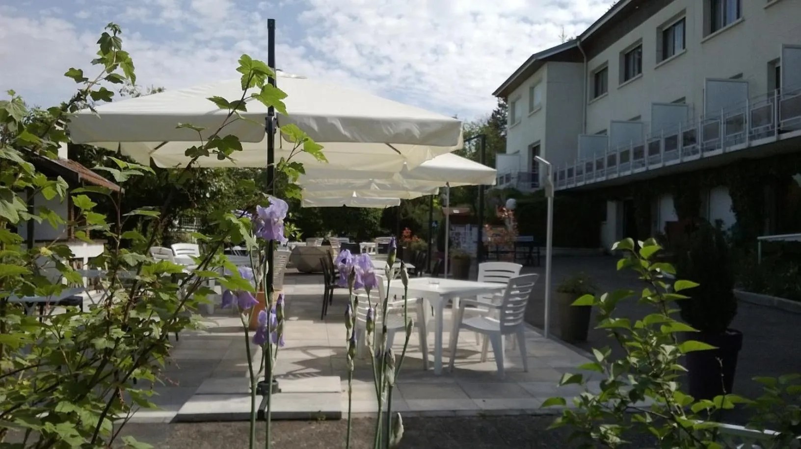 Balcony/Terrace in Logis Hotel Maison Carrée Restaurant O Carré dArt