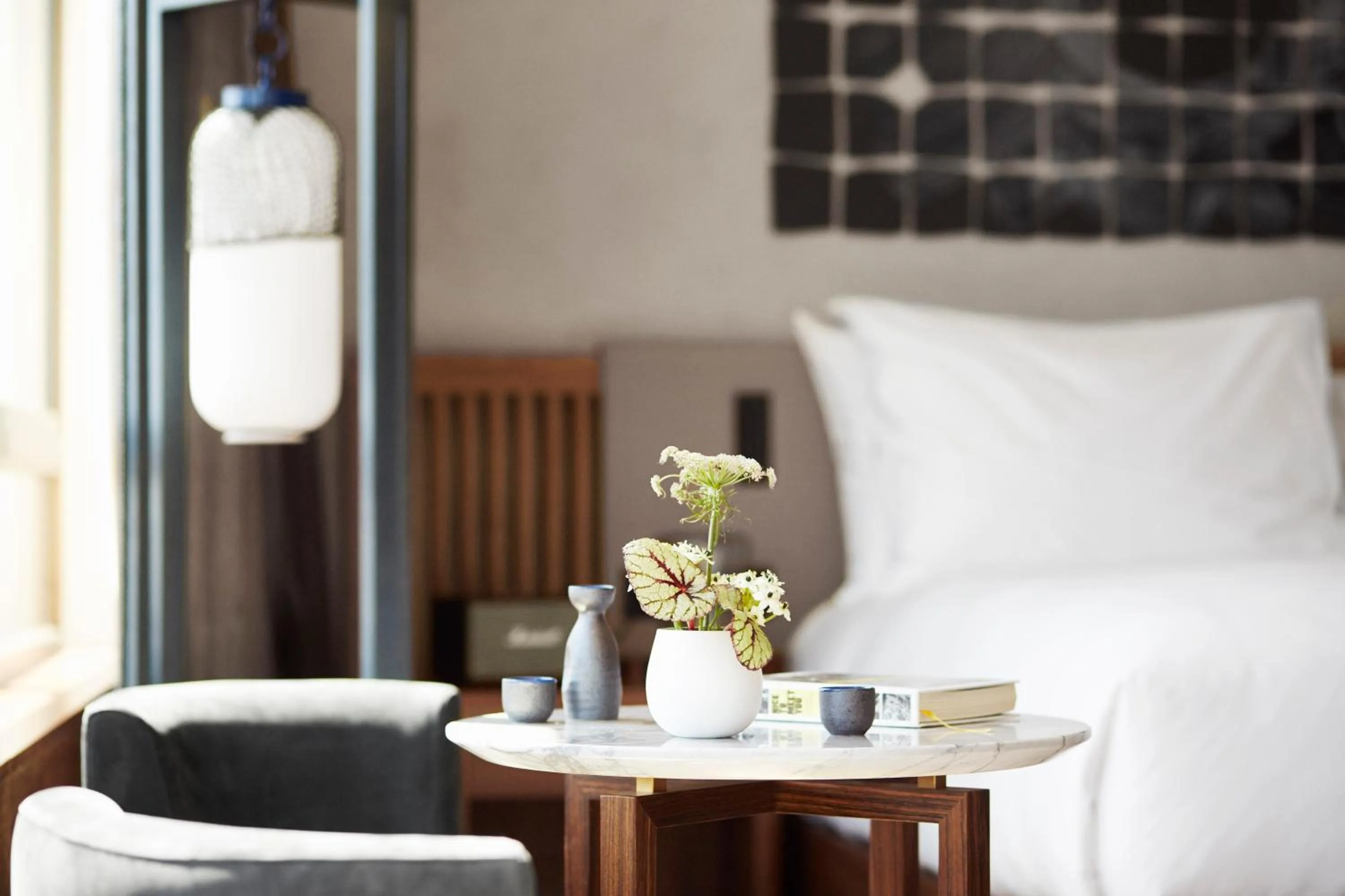 Living room, Bed in Nobu Hotel Barcelona