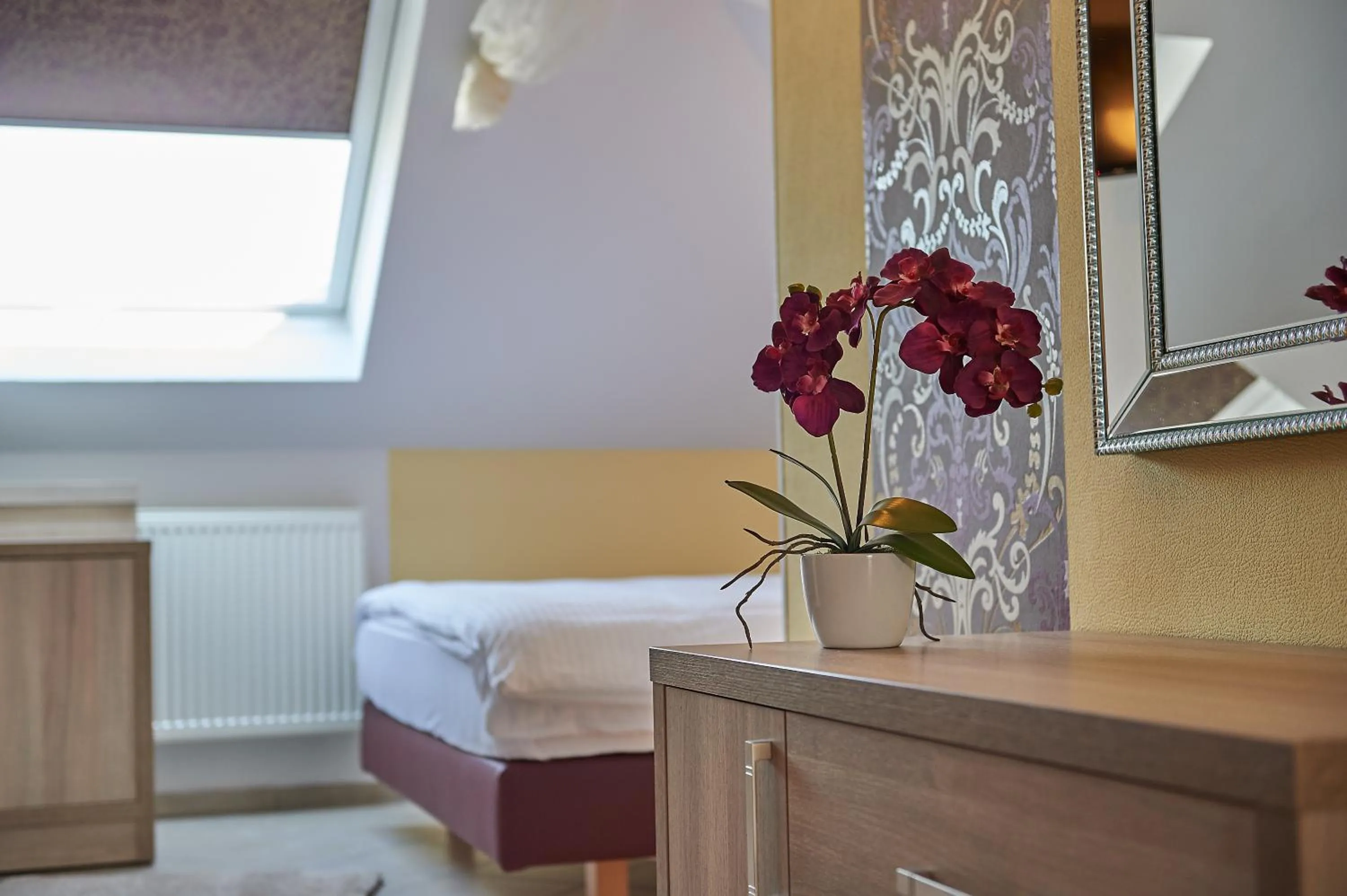 Decorative detail, Bed in Hotel Wendelstein