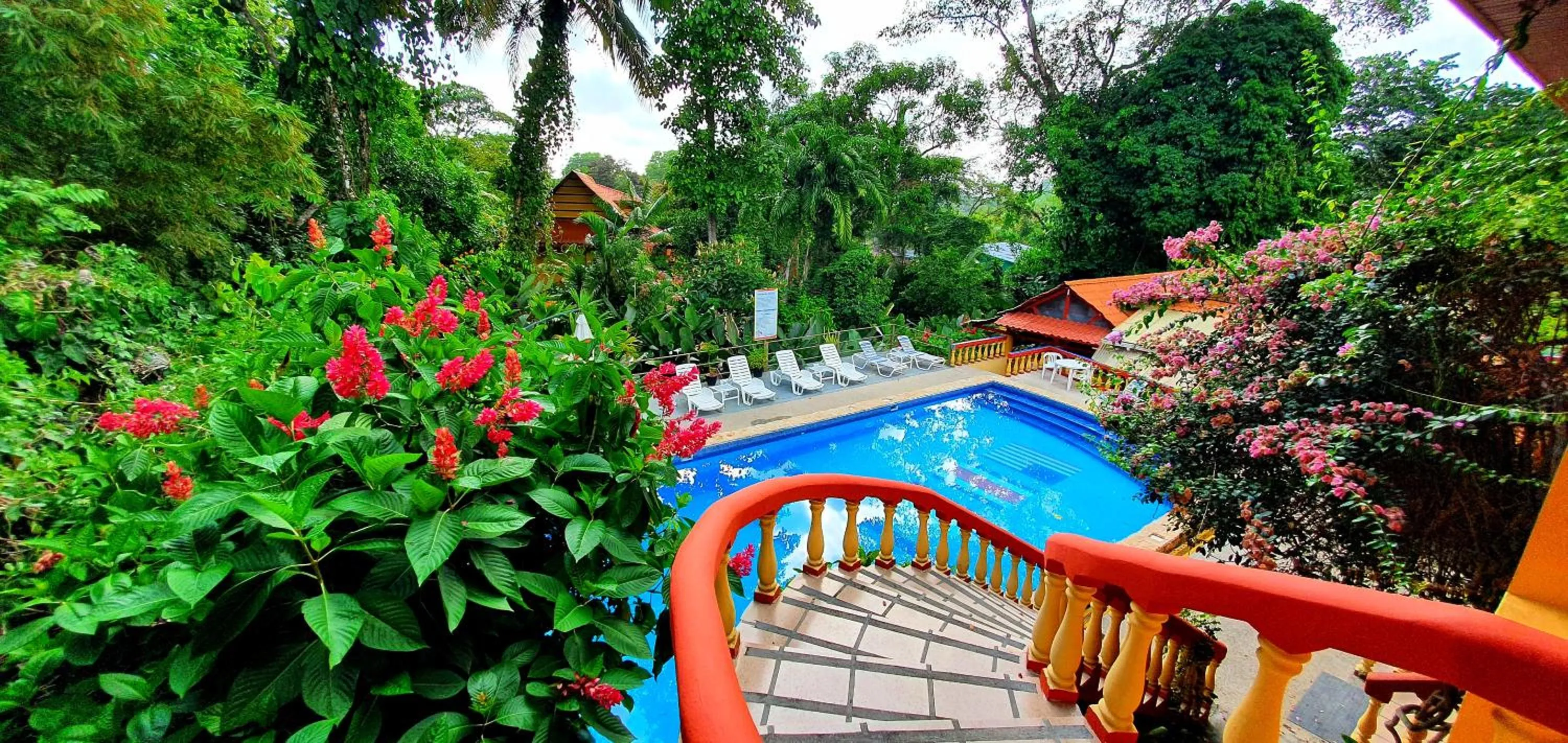 Pool view in Hotel Tres Banderas