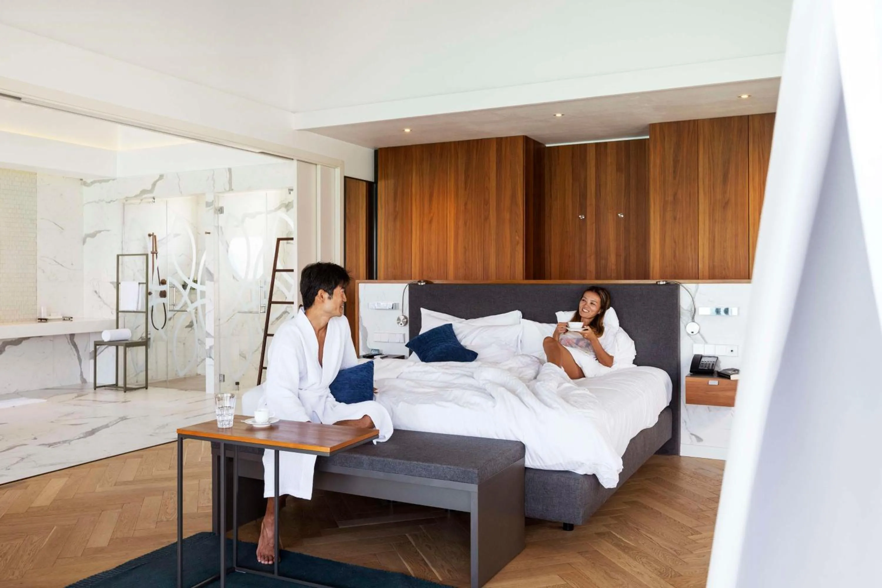 Photo of the whole room, Bed in OUTRIGGER Maldives Maafushivaru Resort