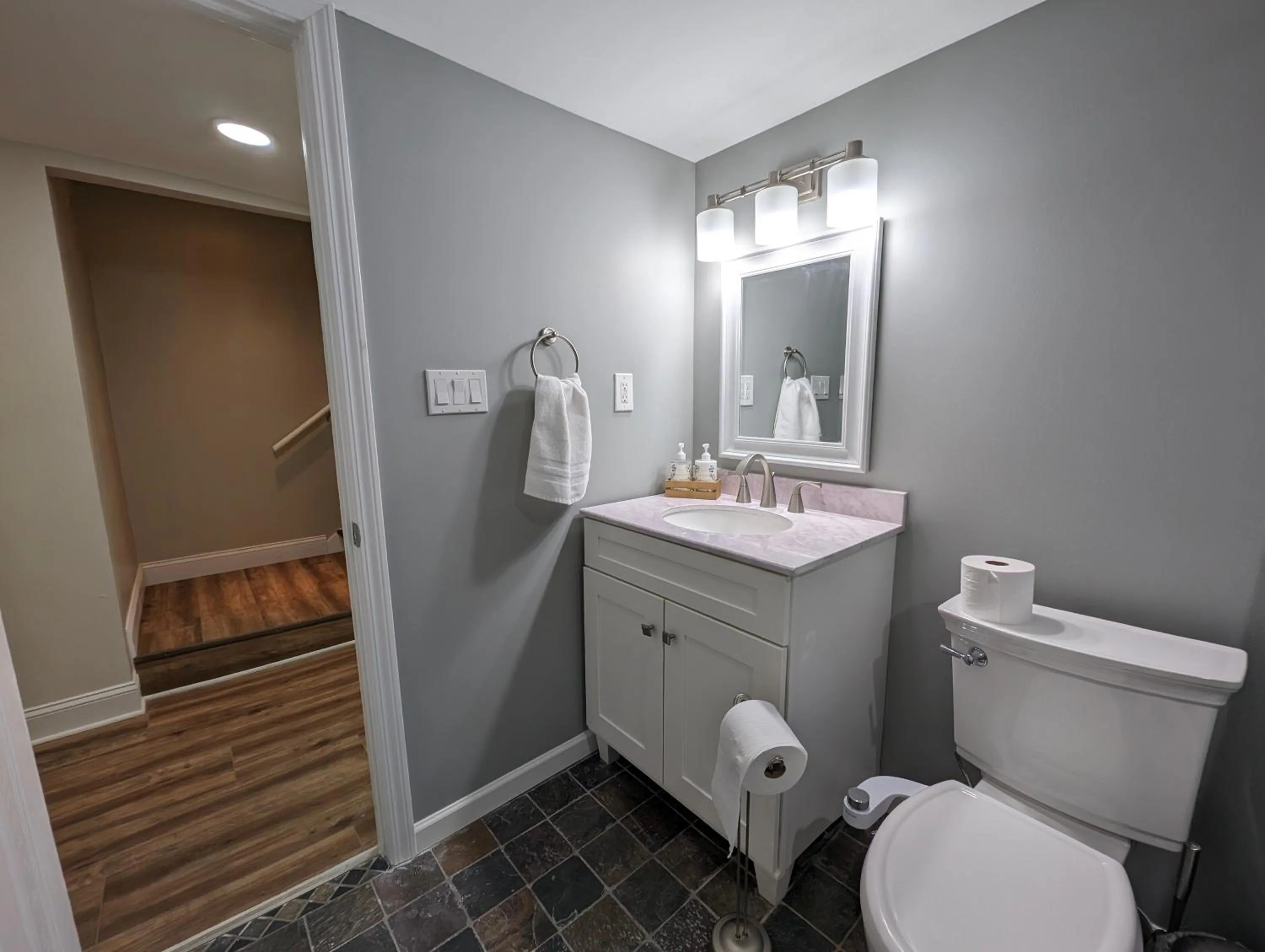 Toilet in Modern Luxe Family & Groups Friendly Bungalow with Patio & Workspace