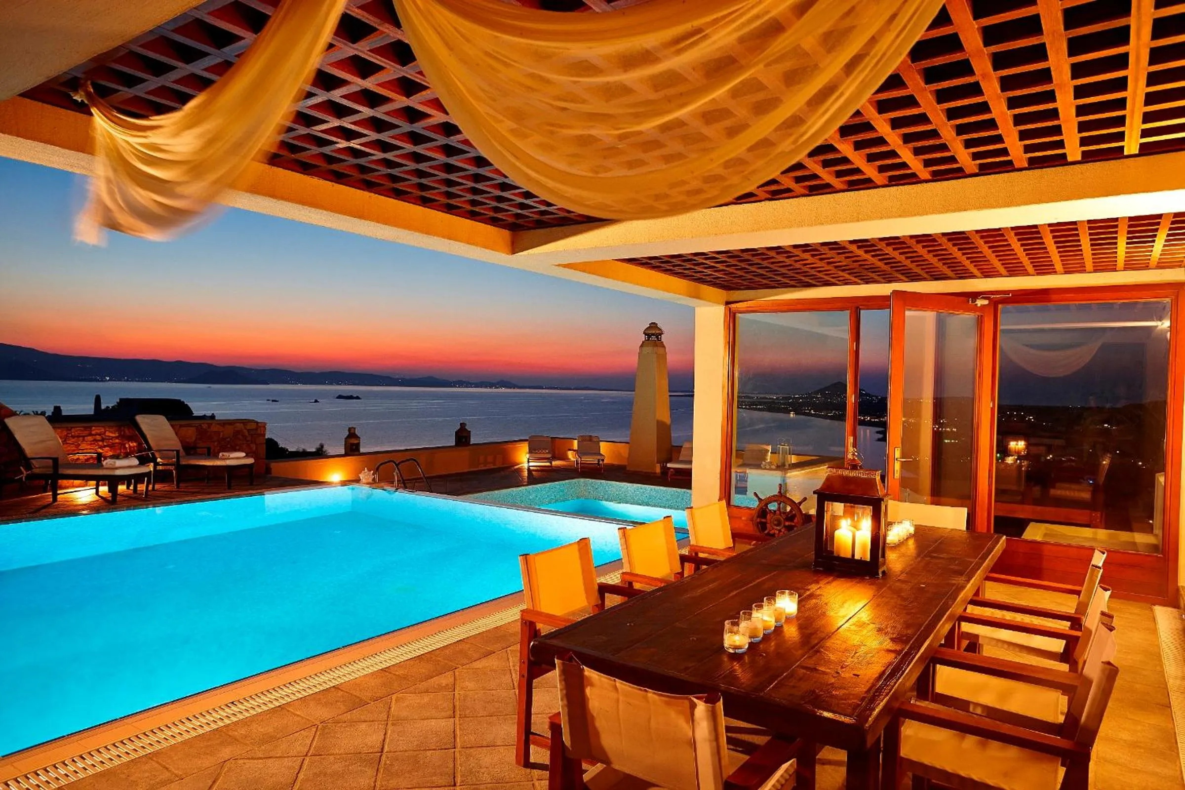 Pool view in Villa Paradise in Naxos