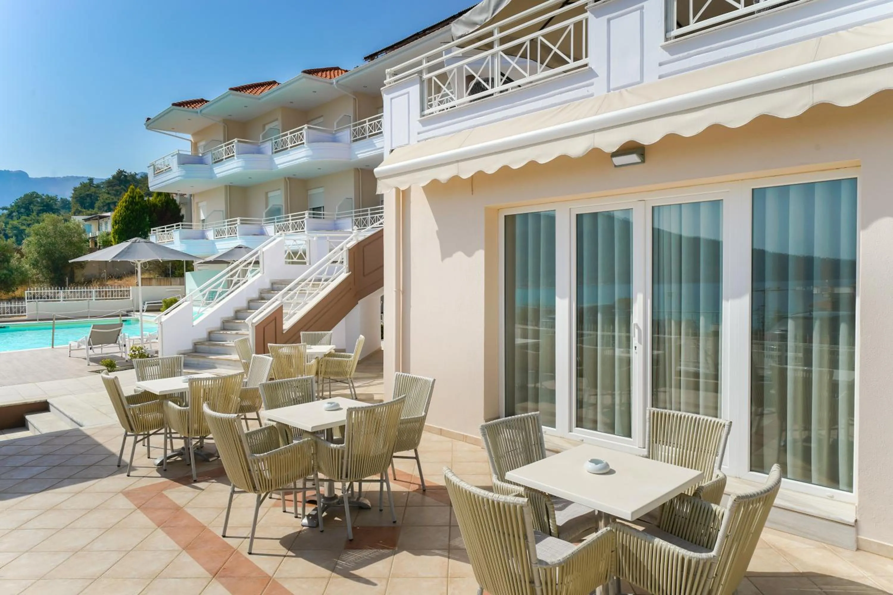 Seating area in Sunny Hotel Thassos