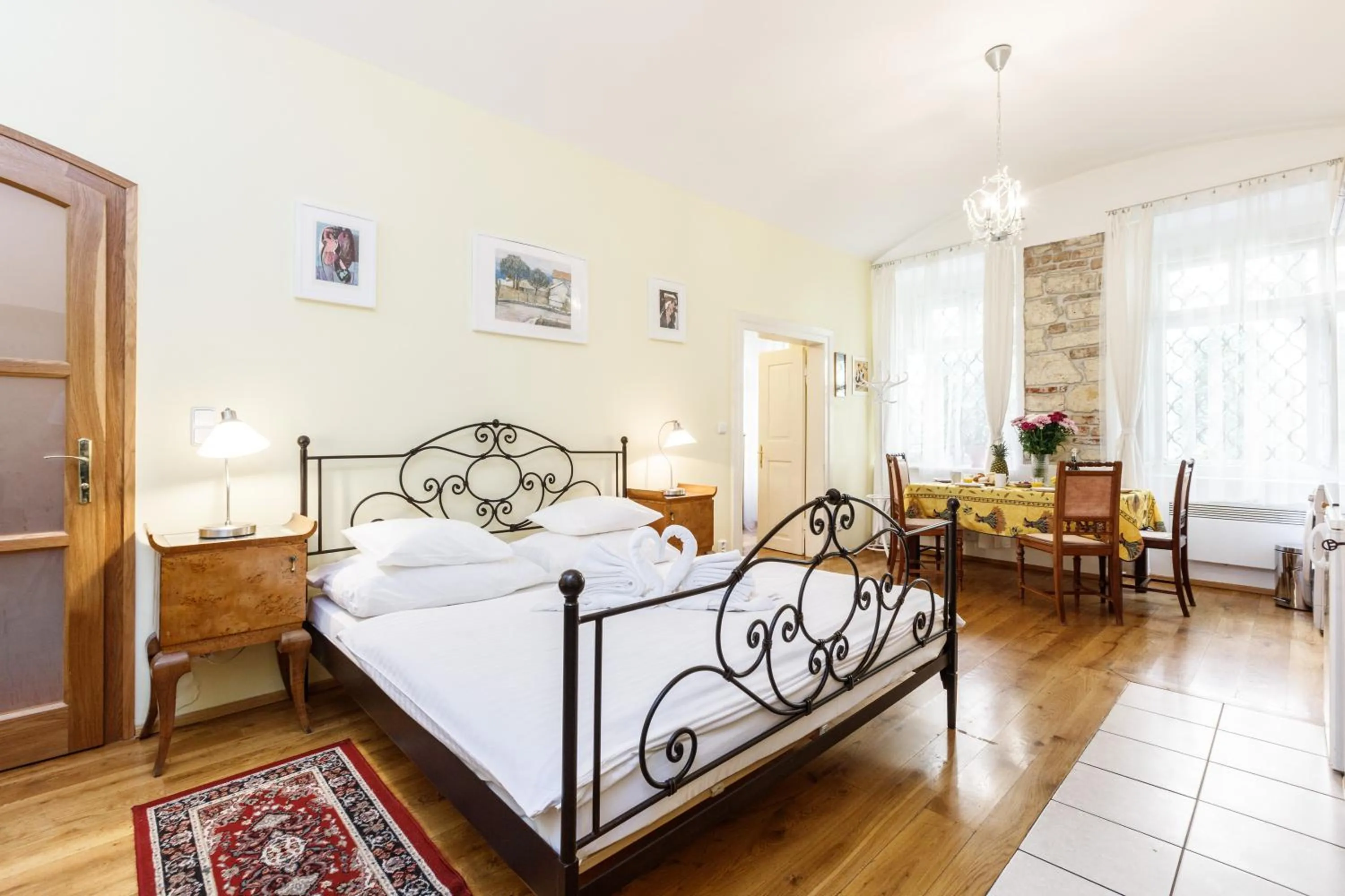 Bed in Prague Siesta Apartments