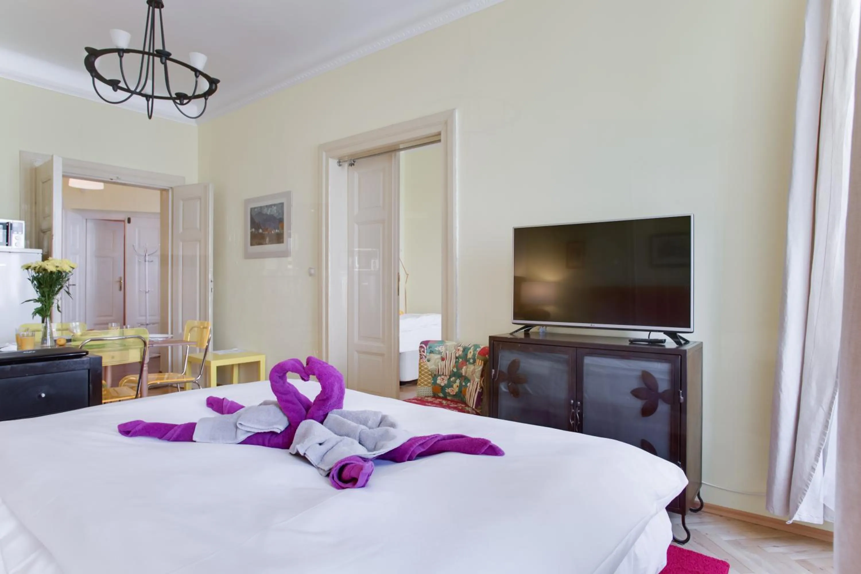 Bed in Prague Siesta Apartments