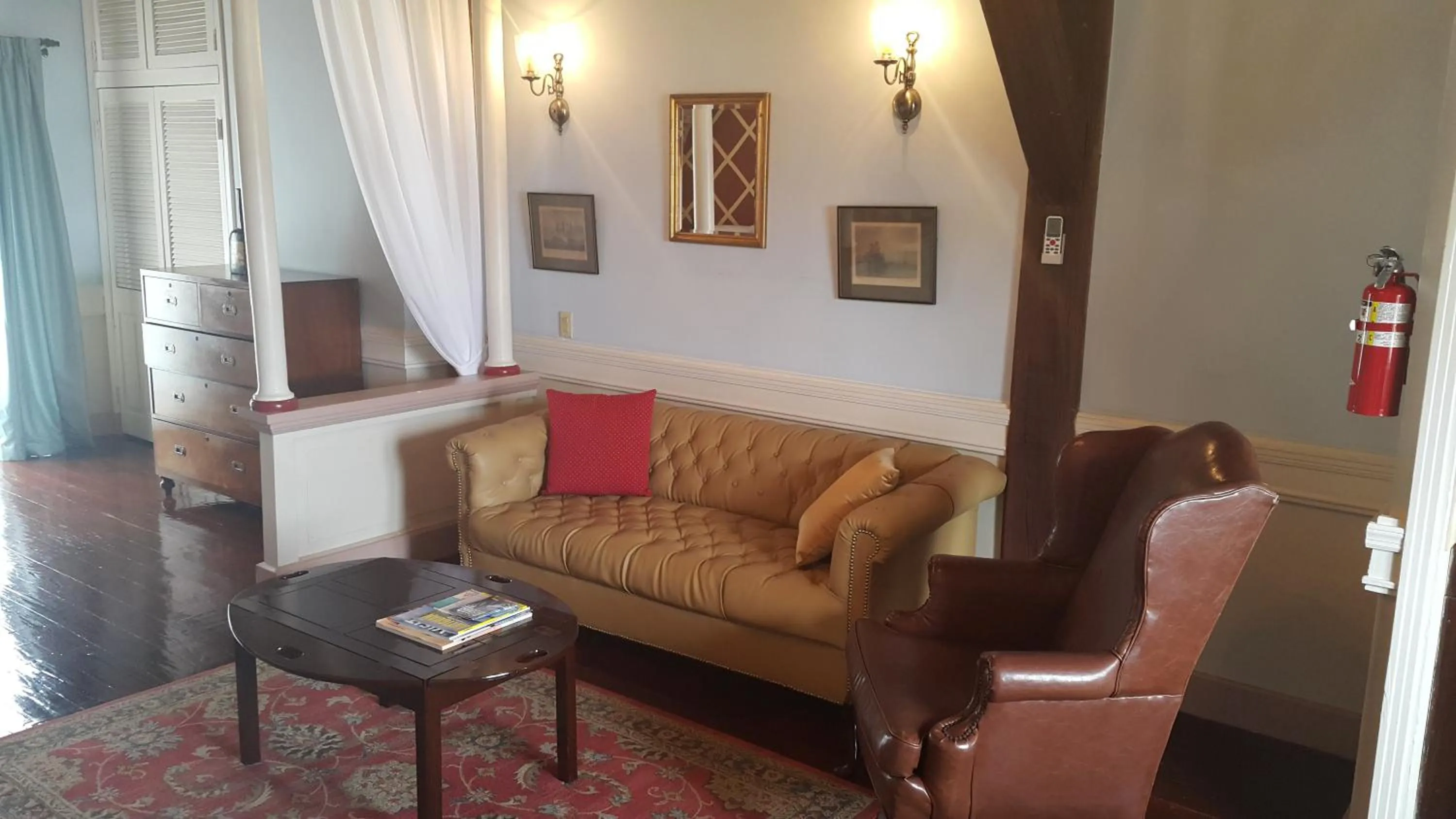 Seating area in Copper and Lumber Store Hotel