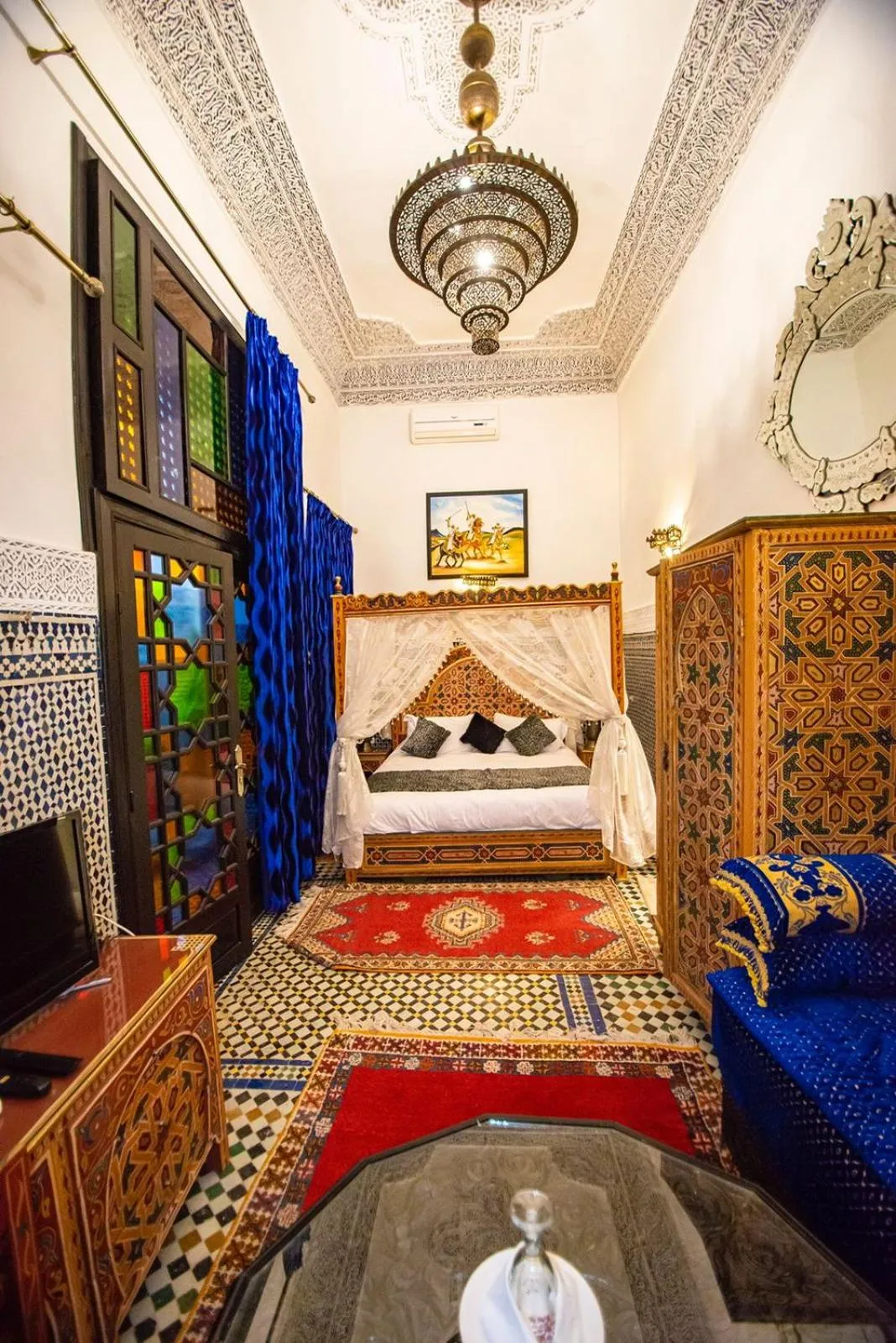 Bed in Riad Ghita Palace
