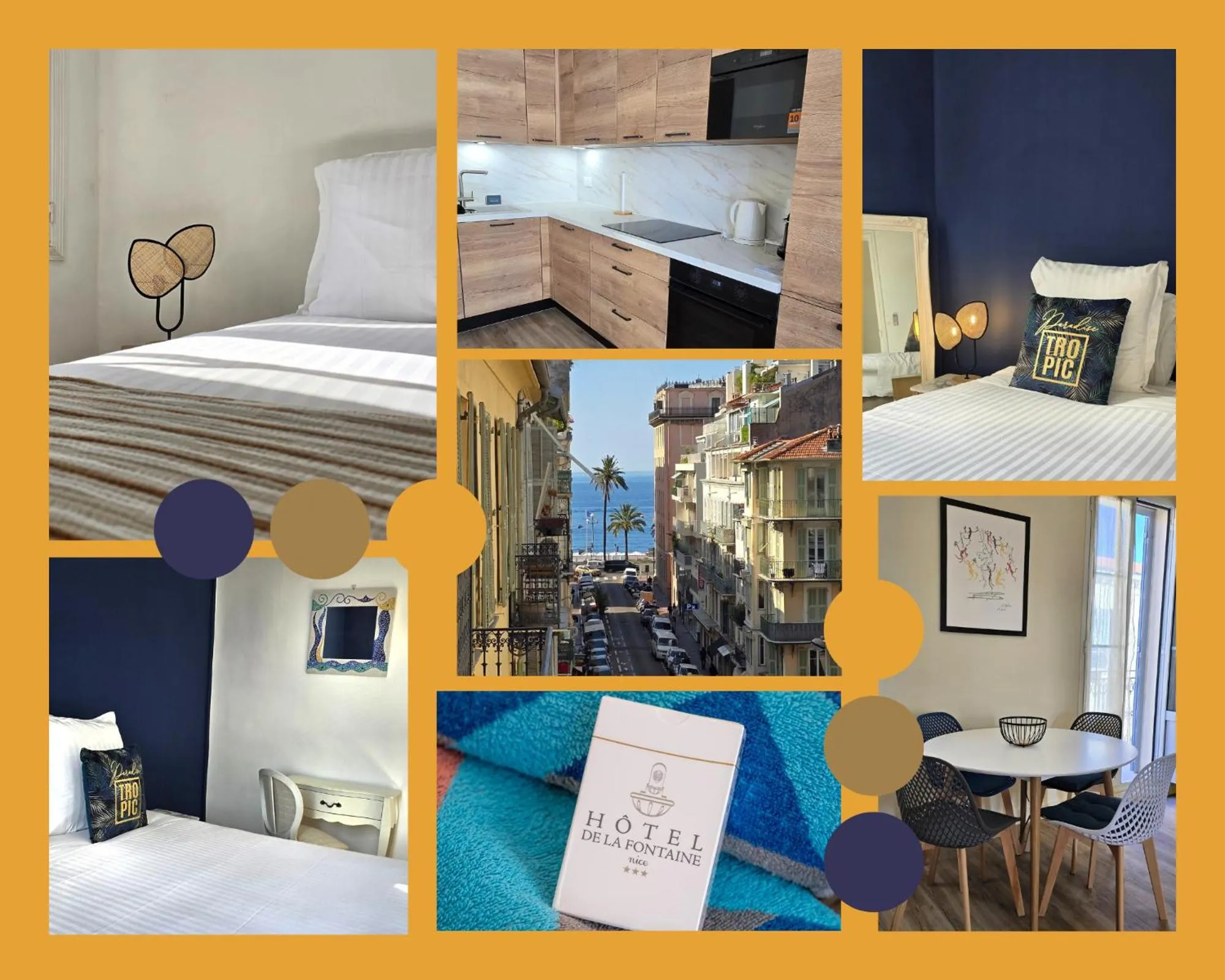 Bed in Hôtel de la Fontaine