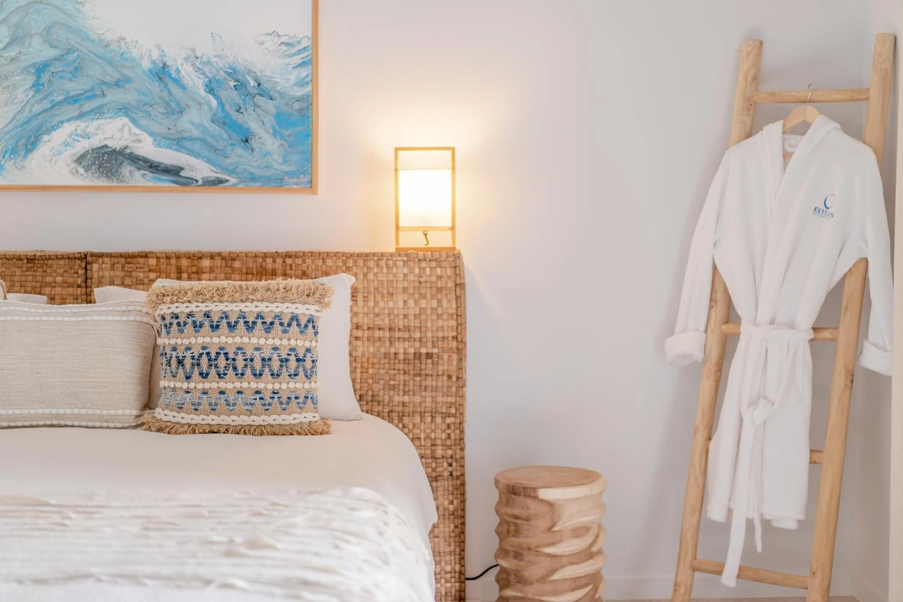 Bed in Elysian Luxury Eco Island Retreat