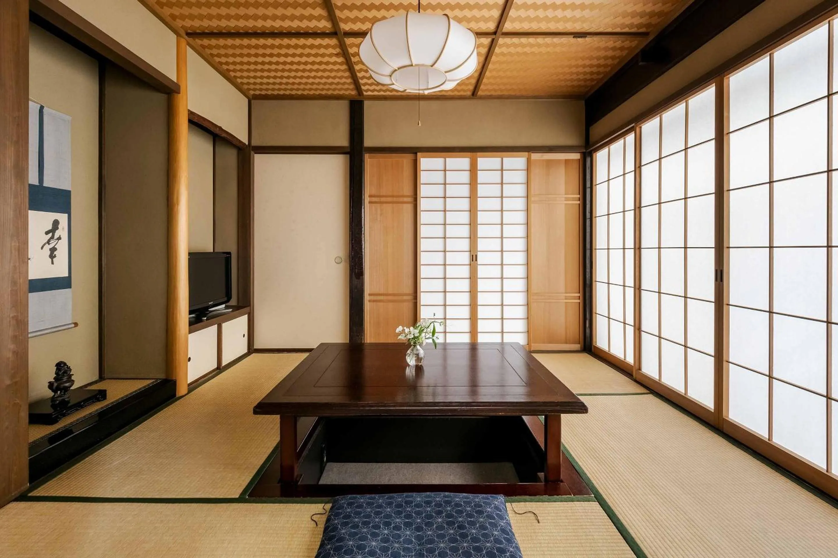 Living room in Gion Koyu an Machiya House
