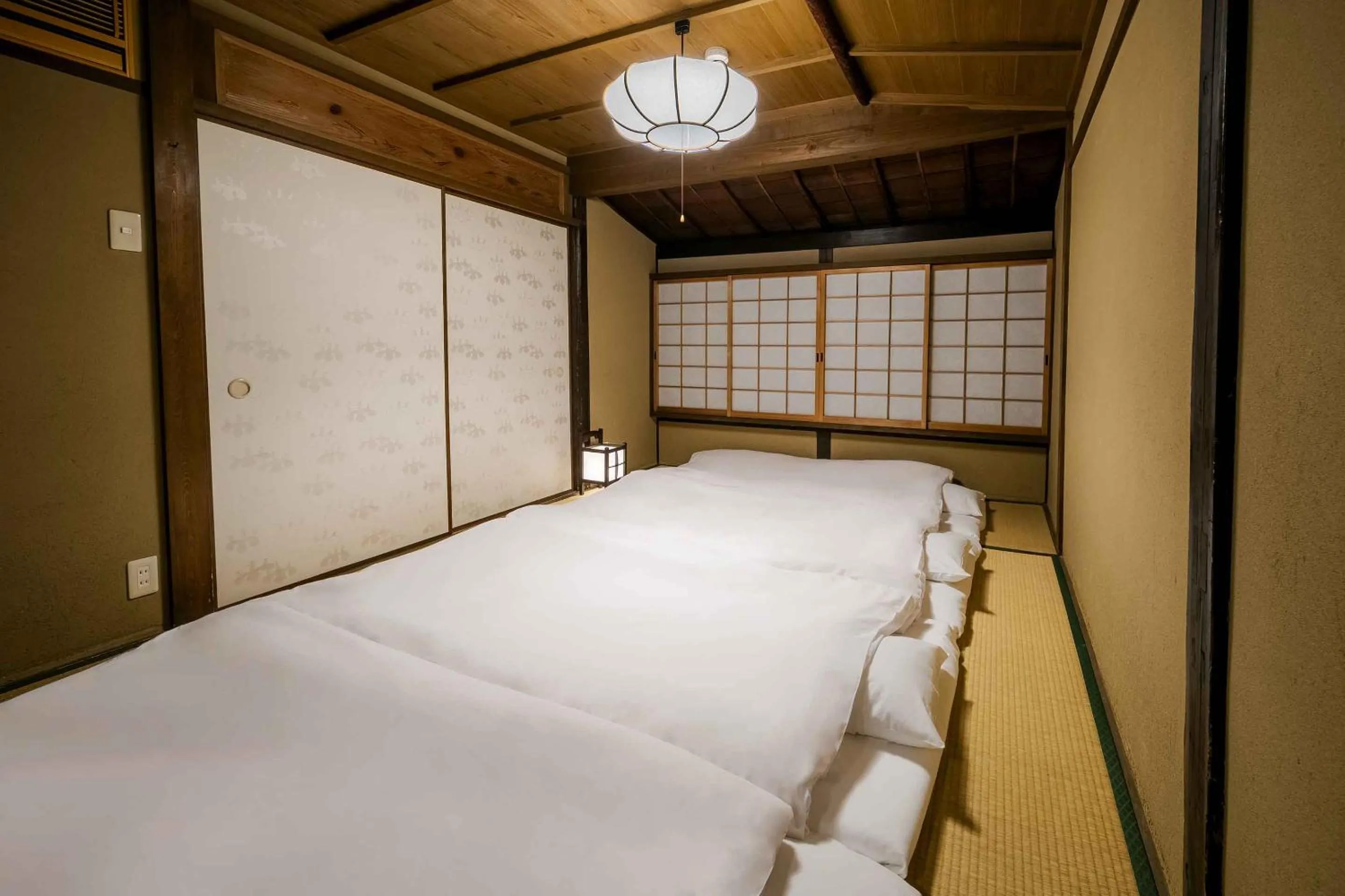 Bed in Gion Koyu an Machiya House