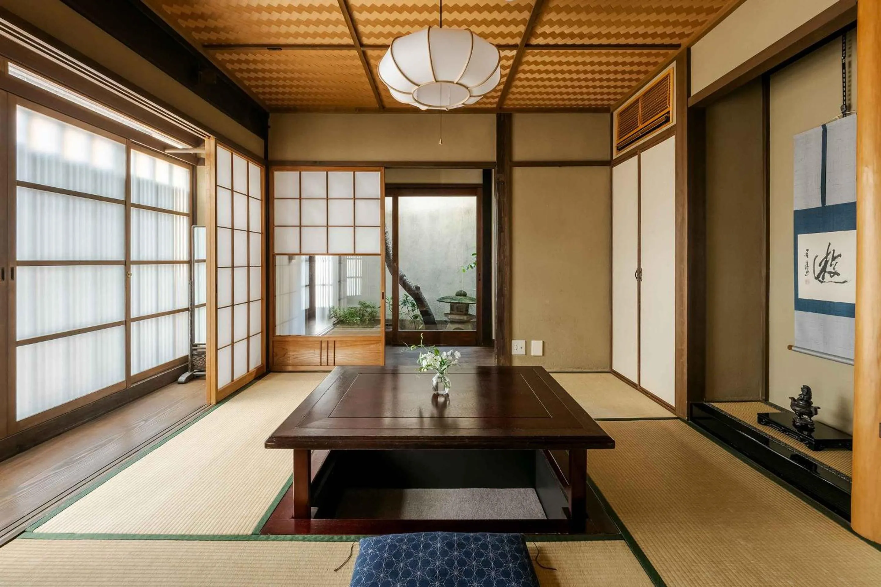 Living room in Gion Koyu an Machiya House