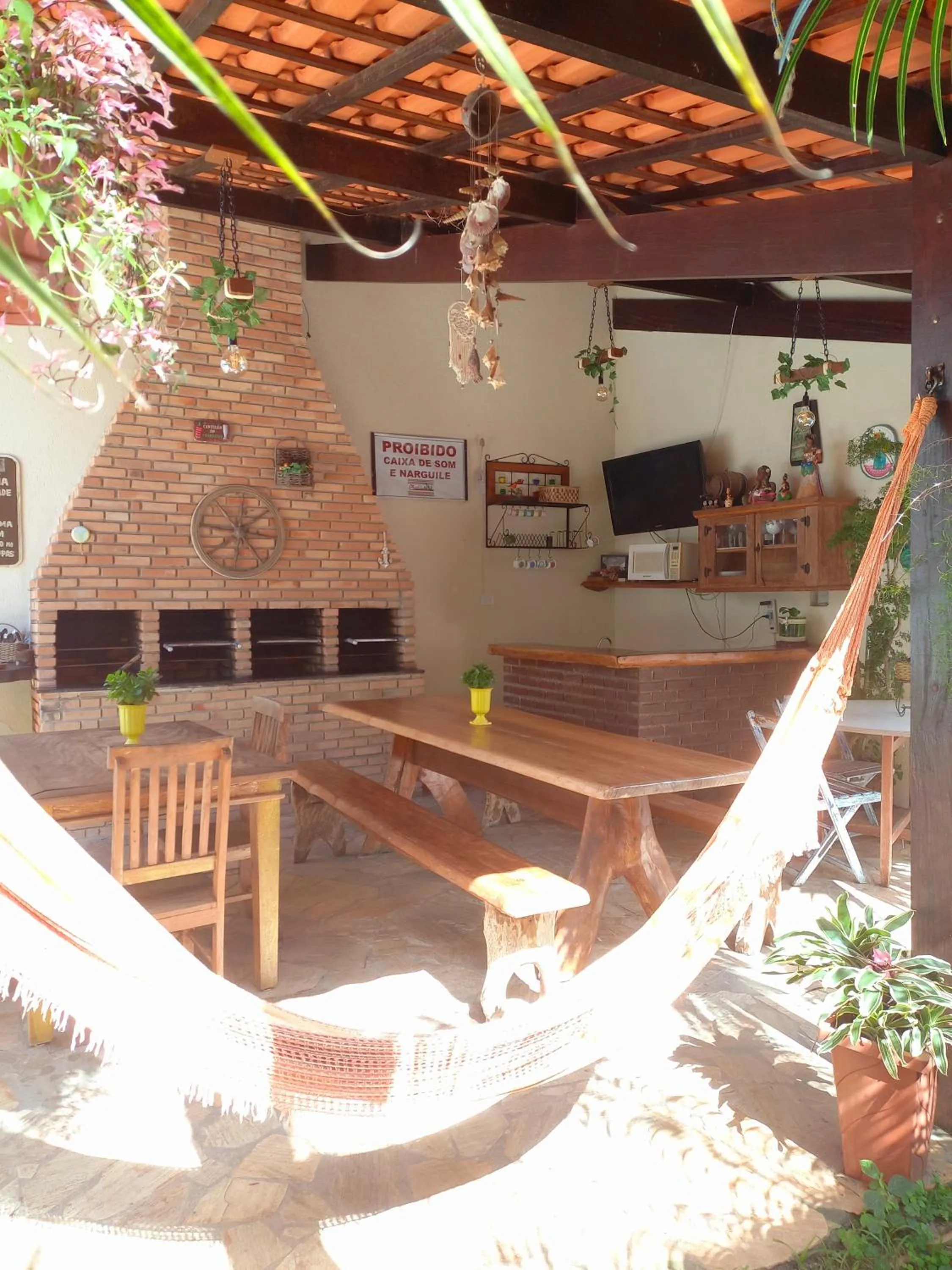 BBQ facilities in Chalé da Ju