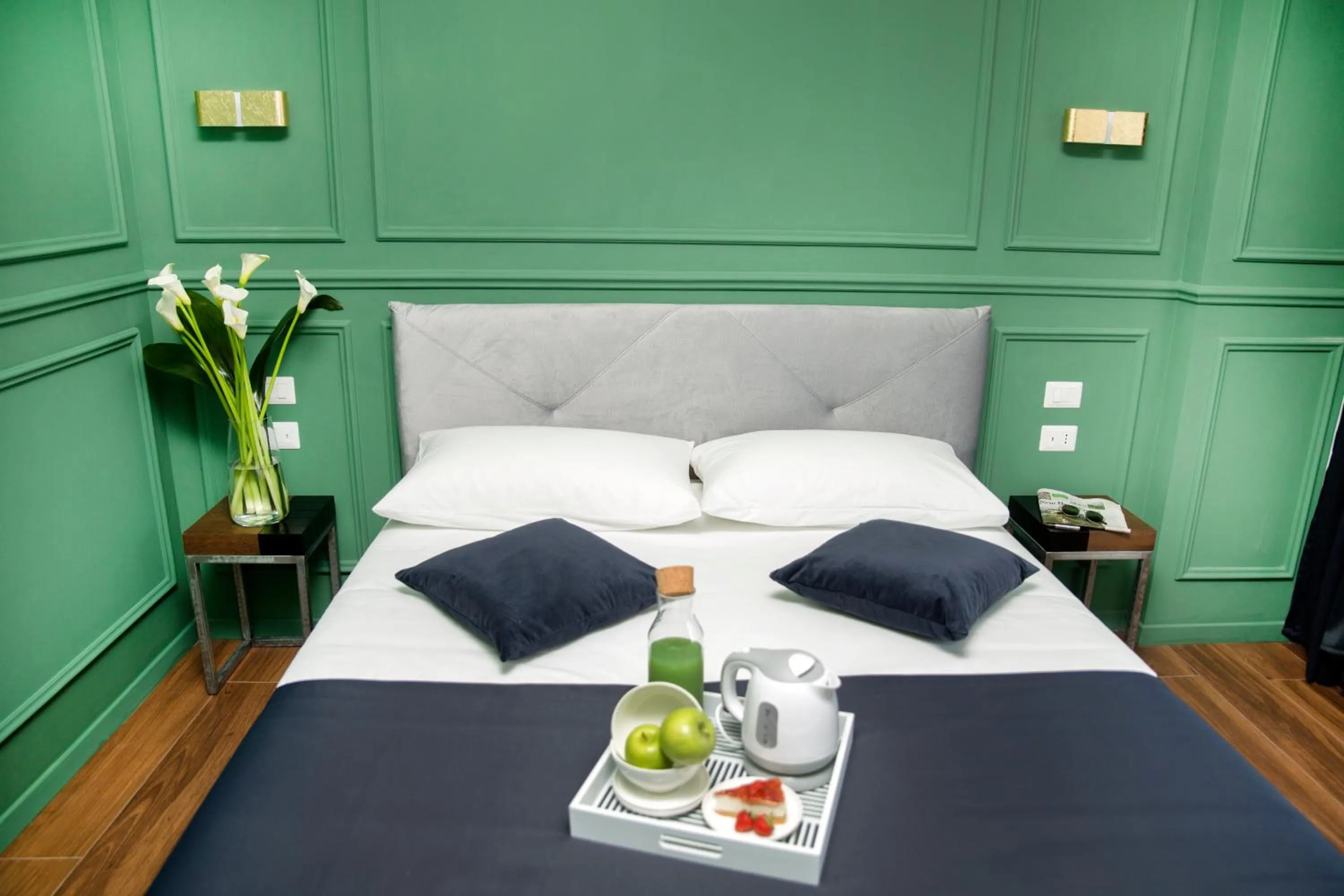 Bed in Unicum Roma Suites