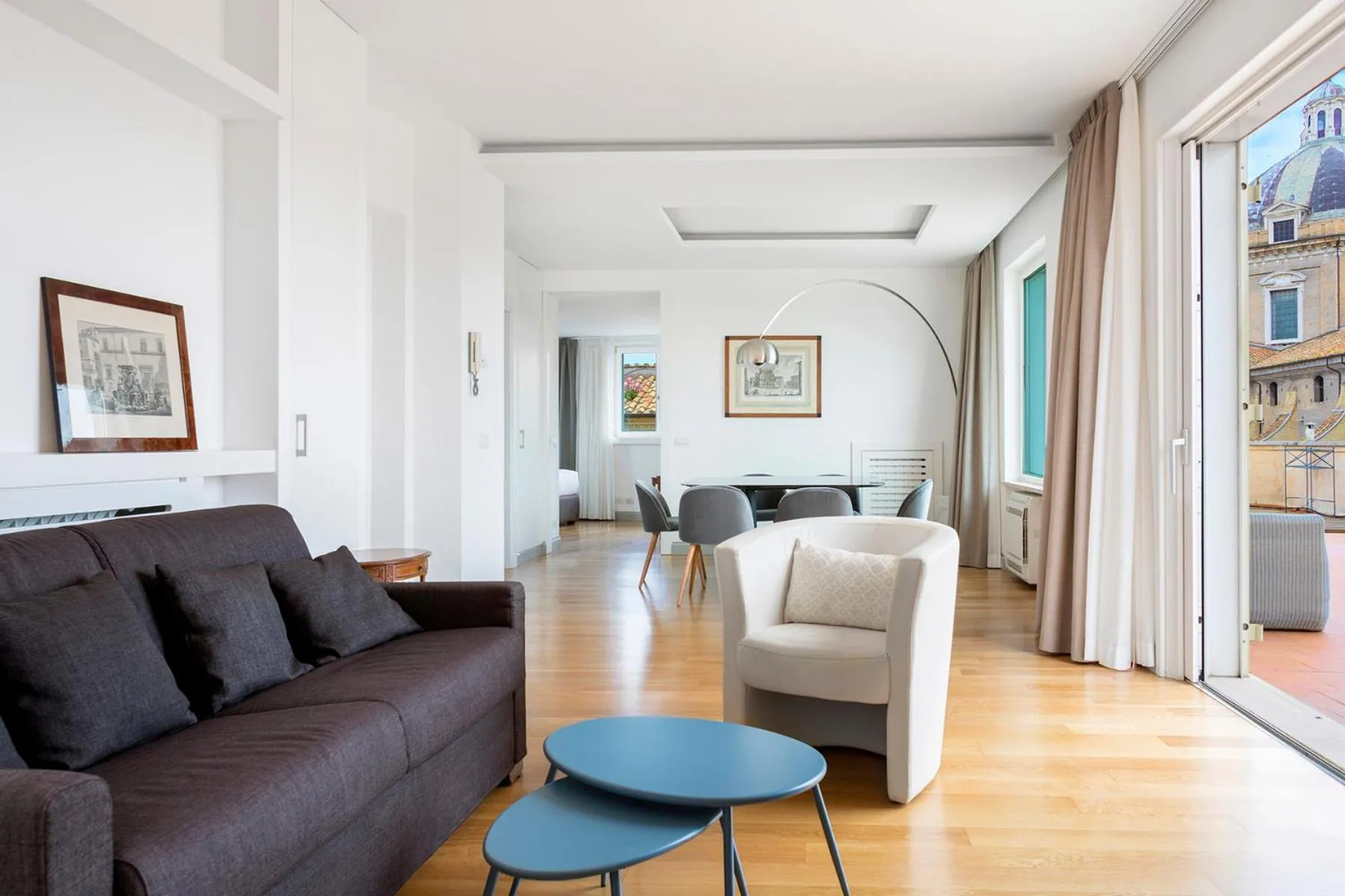 Living room in Penthouse Rome Capitol