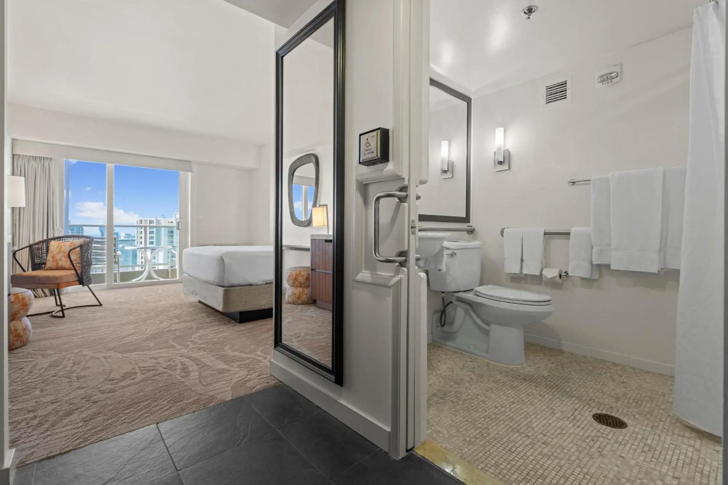 Newly Renovated Waikiki Tower Accessible Room with Ocean View in Ala Moana Honolulu by Mantra Newly Renovated Waikiki Tower Accessible Room with Ocean View in Ala Moana Honolulu by Mantra