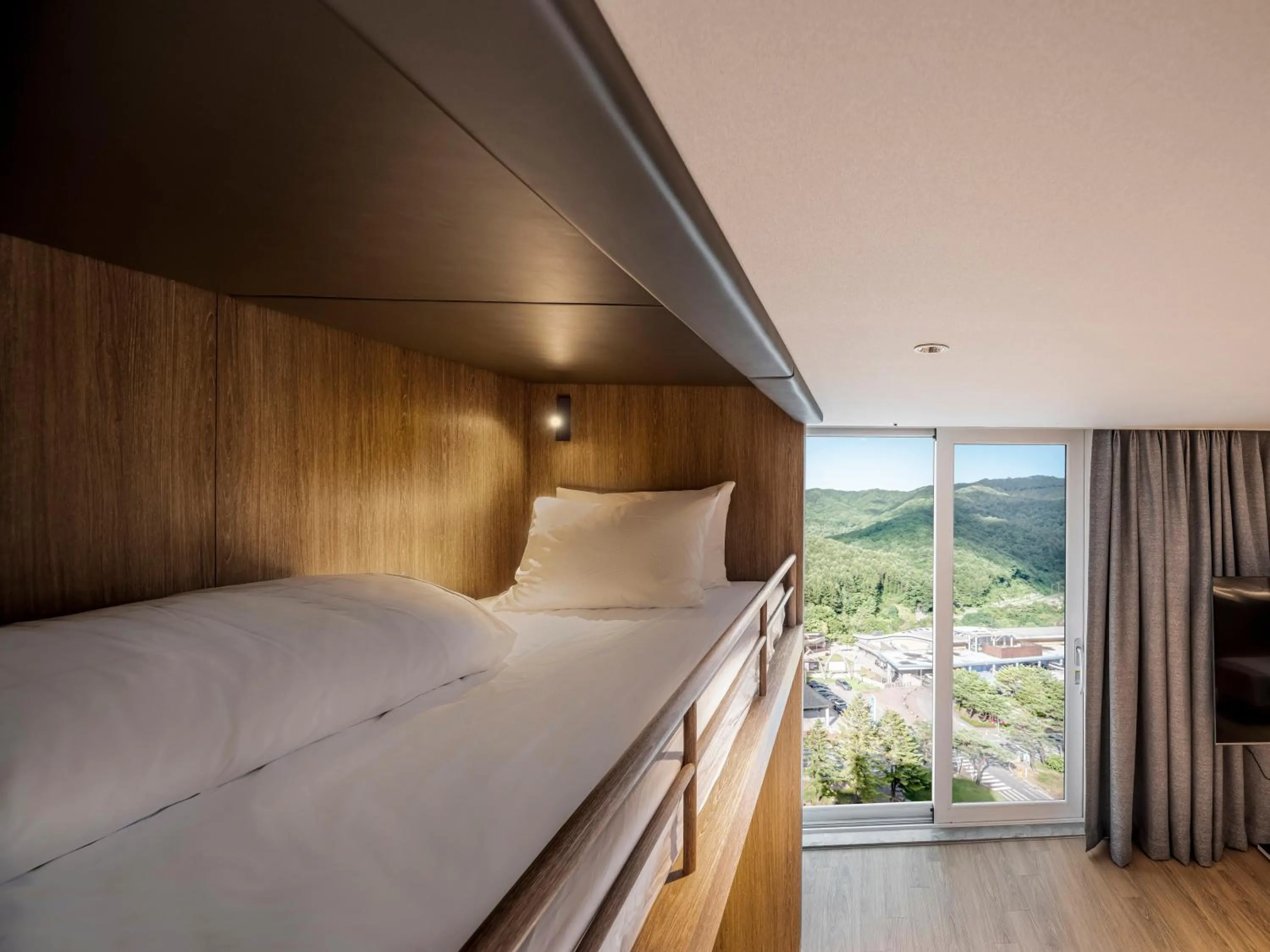View (from property/room), Bed in Phoenix Resort Pyeongchang