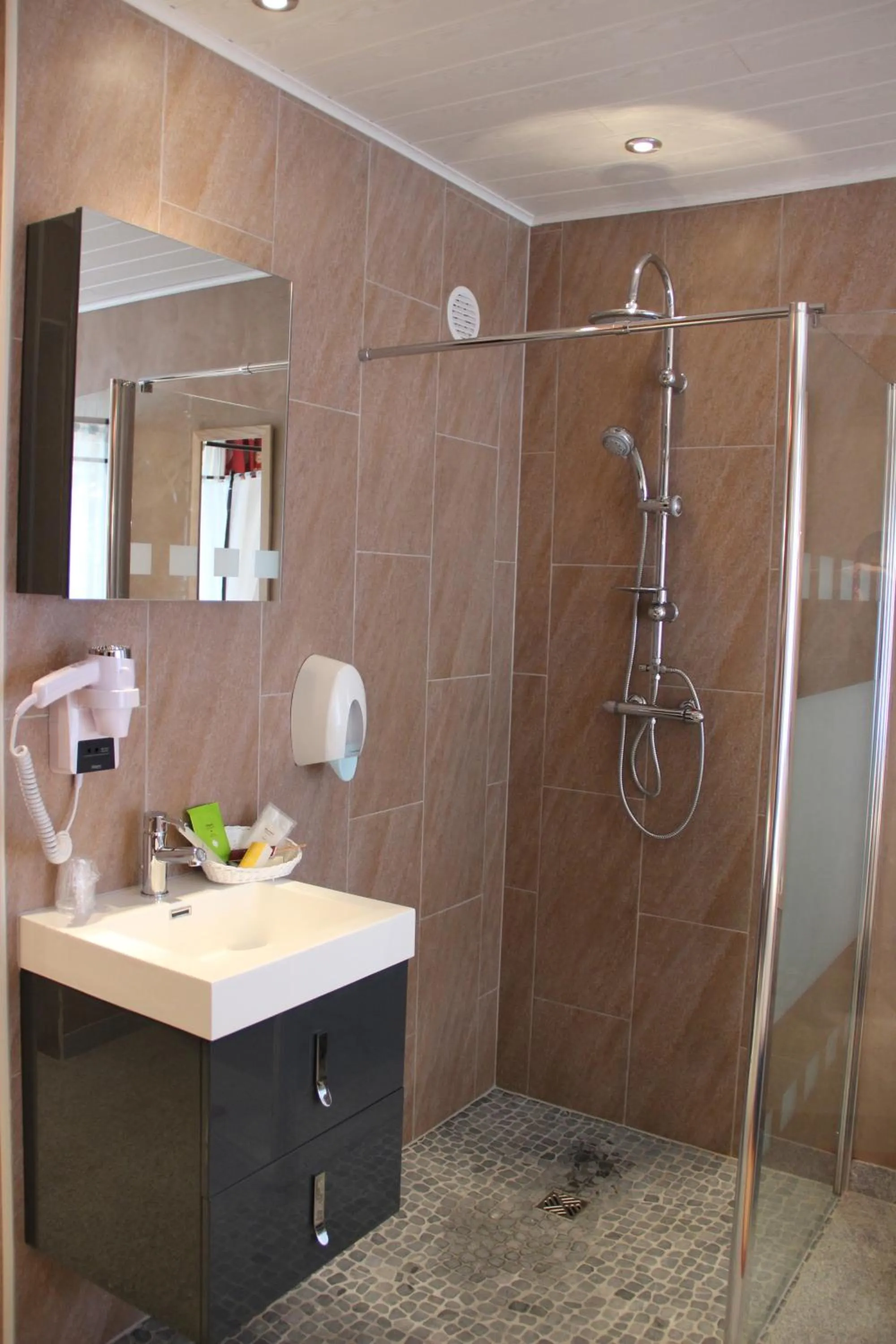 Shower in Hotel Restaurant Les Pins logis