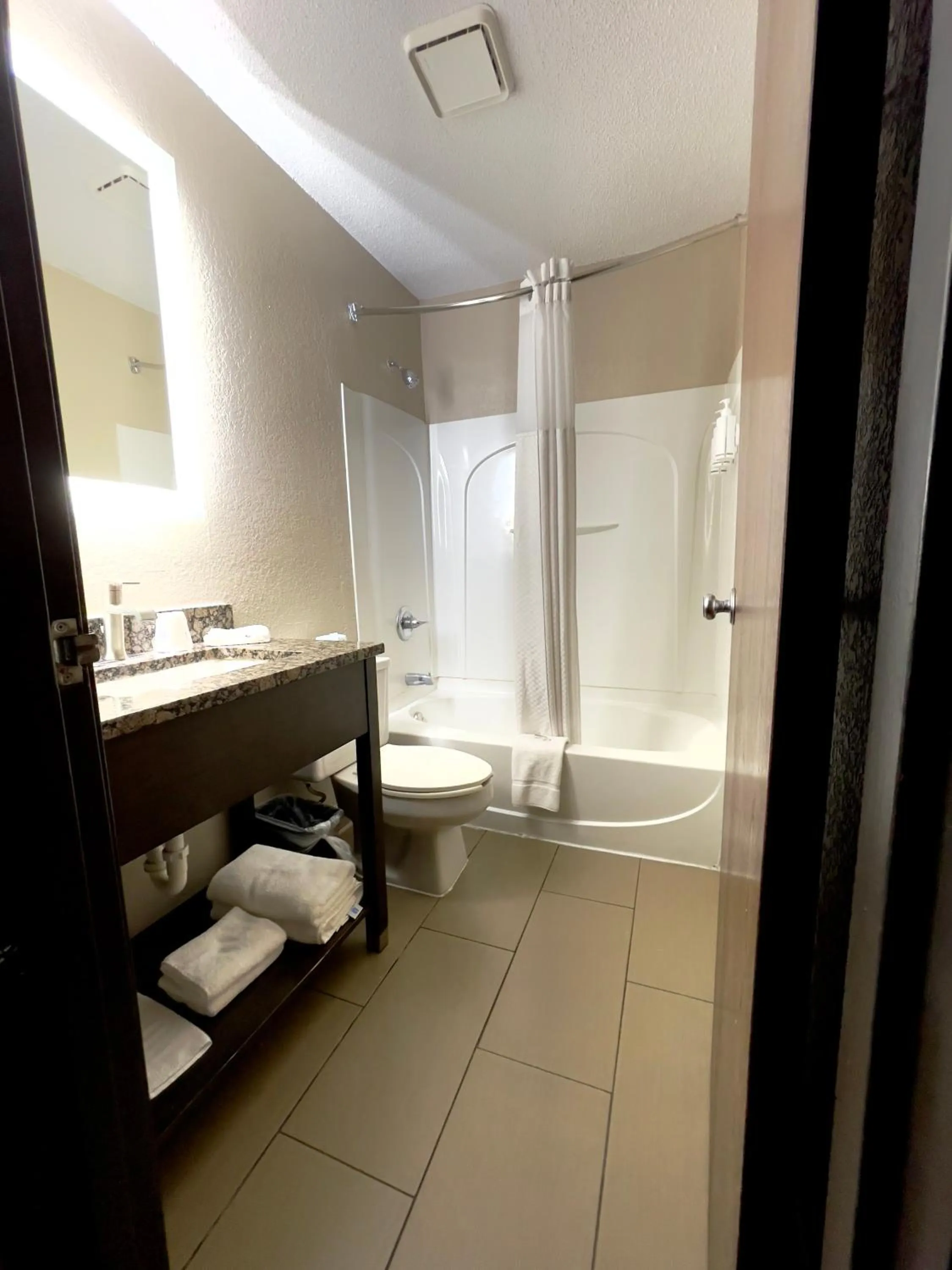 Bathroom in Super 8 by Wyndham Ithaca