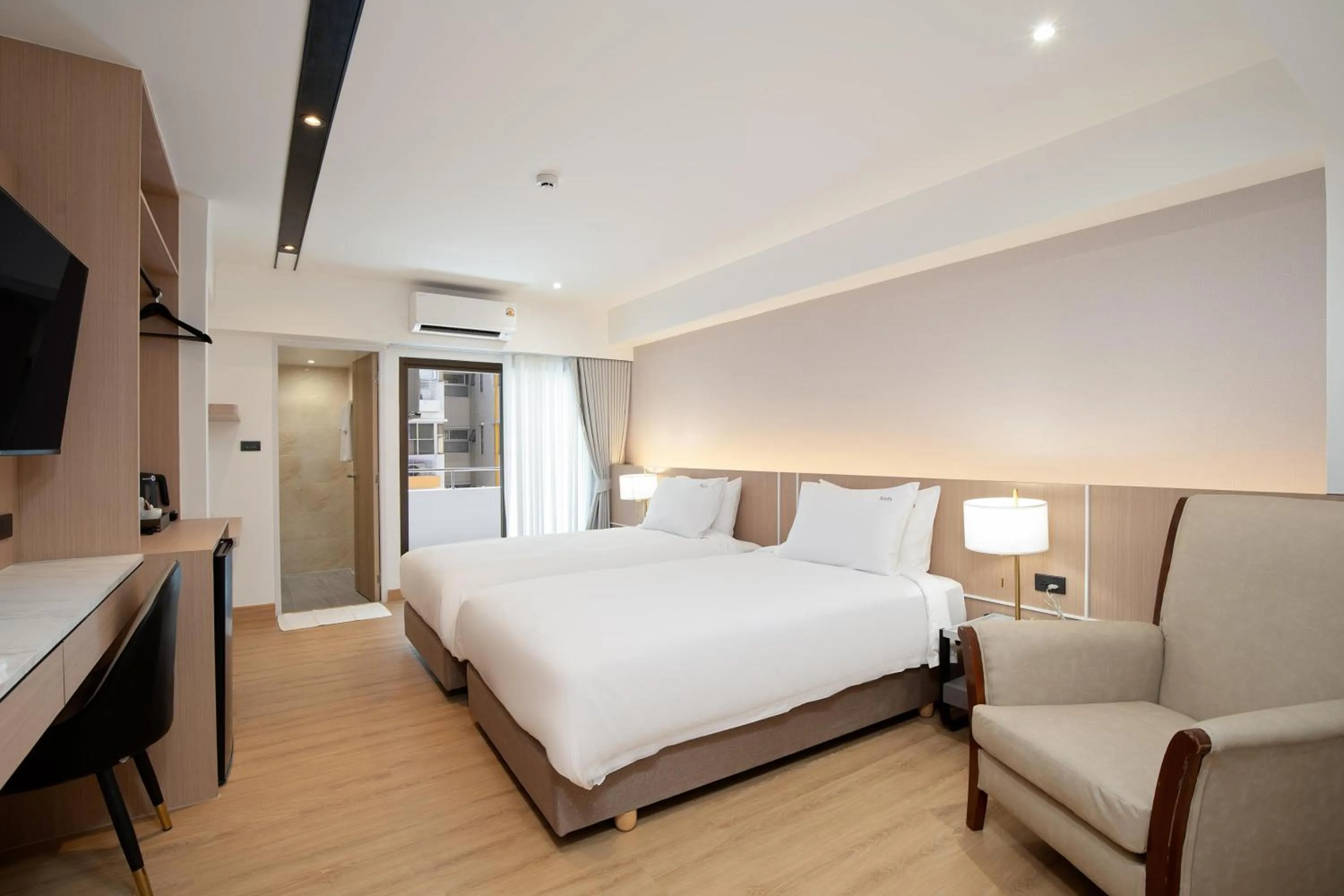 Bed in P-Park Hotel Bangkok