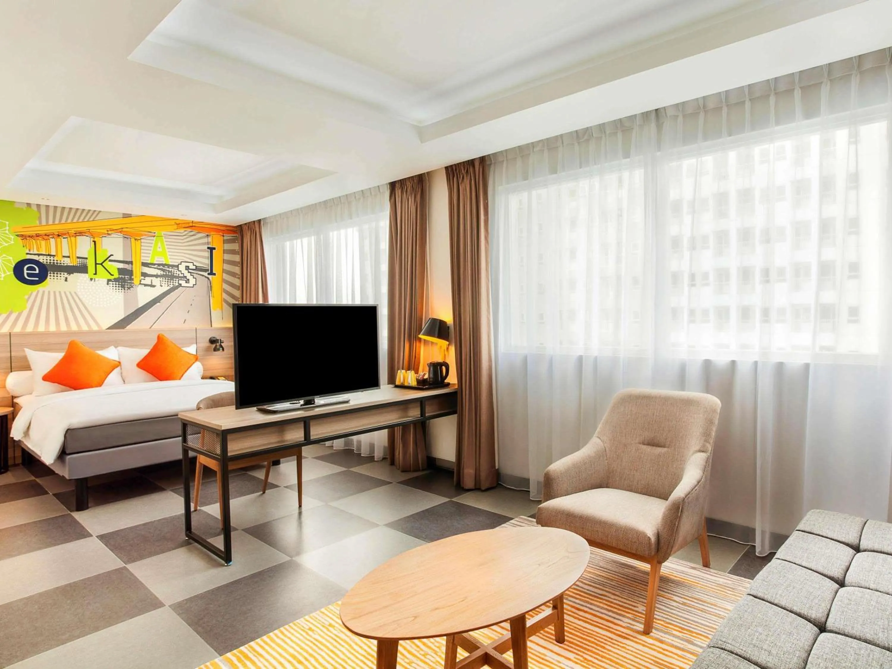 Bedroom, Bed in ibis Styles Bekasi Jatibening