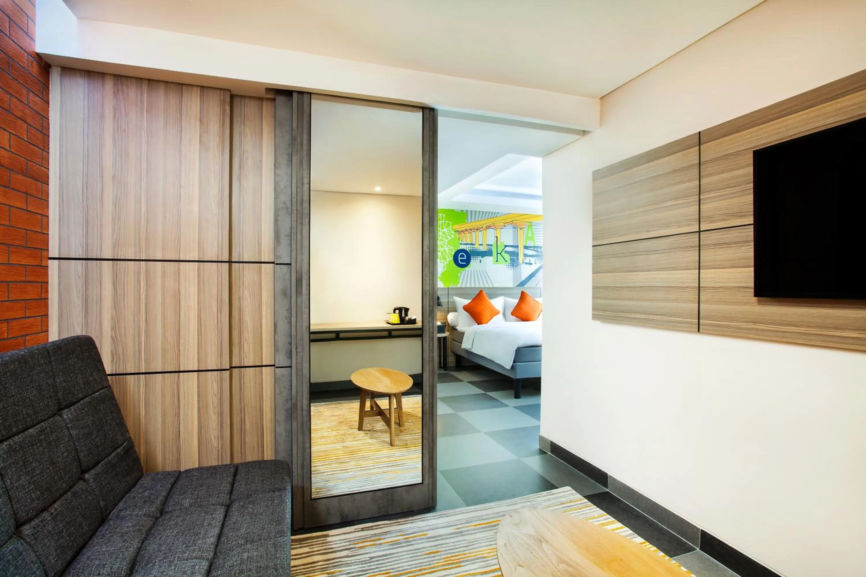 Living room, Bed in ibis Styles Bekasi Jatibening