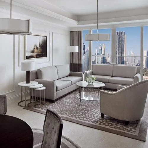 Living room in Amazing 2 bedroom with full burj view