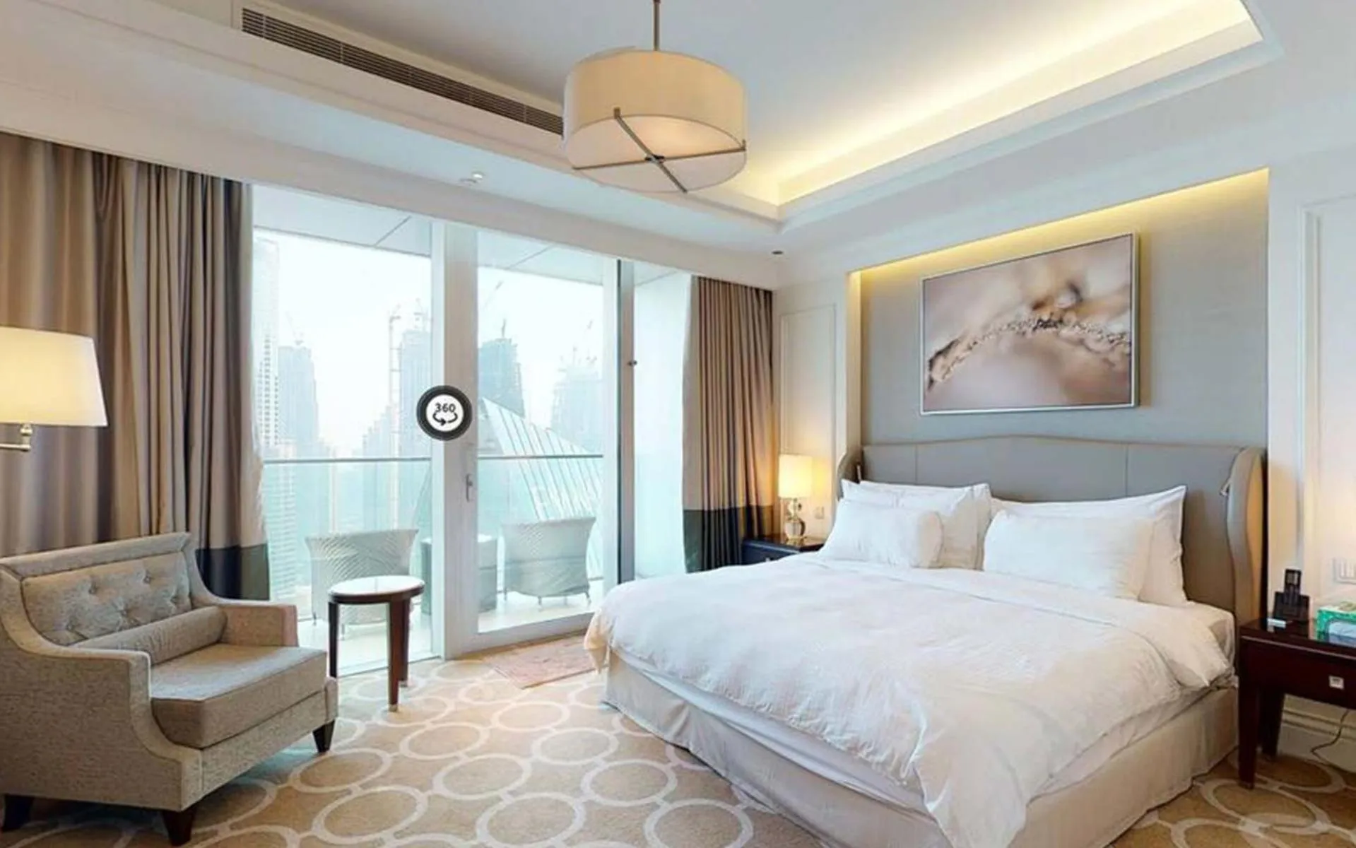 Bed in Amazing 2 bedroom with full burj view