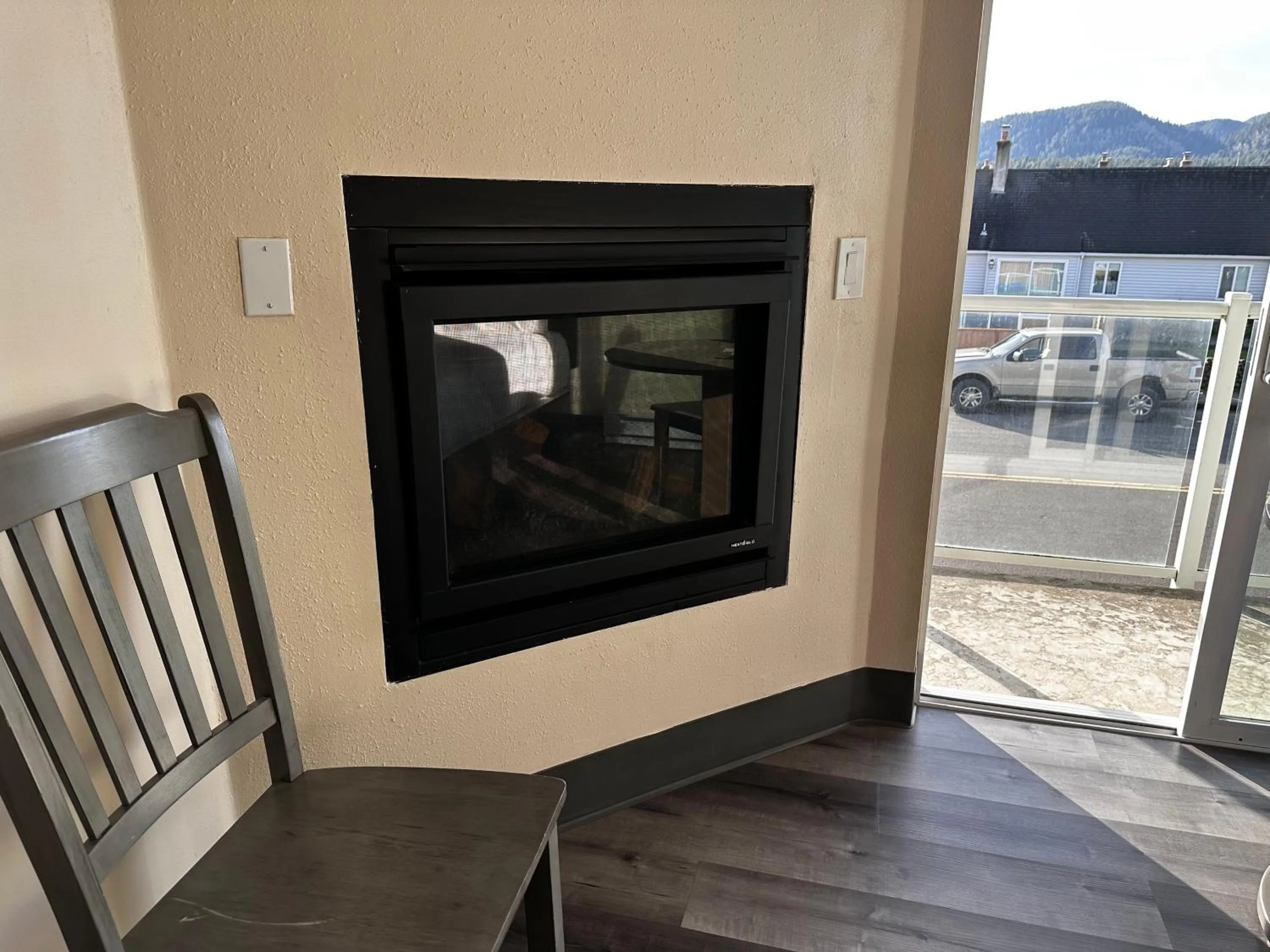 fireplace in Inn at the Shore