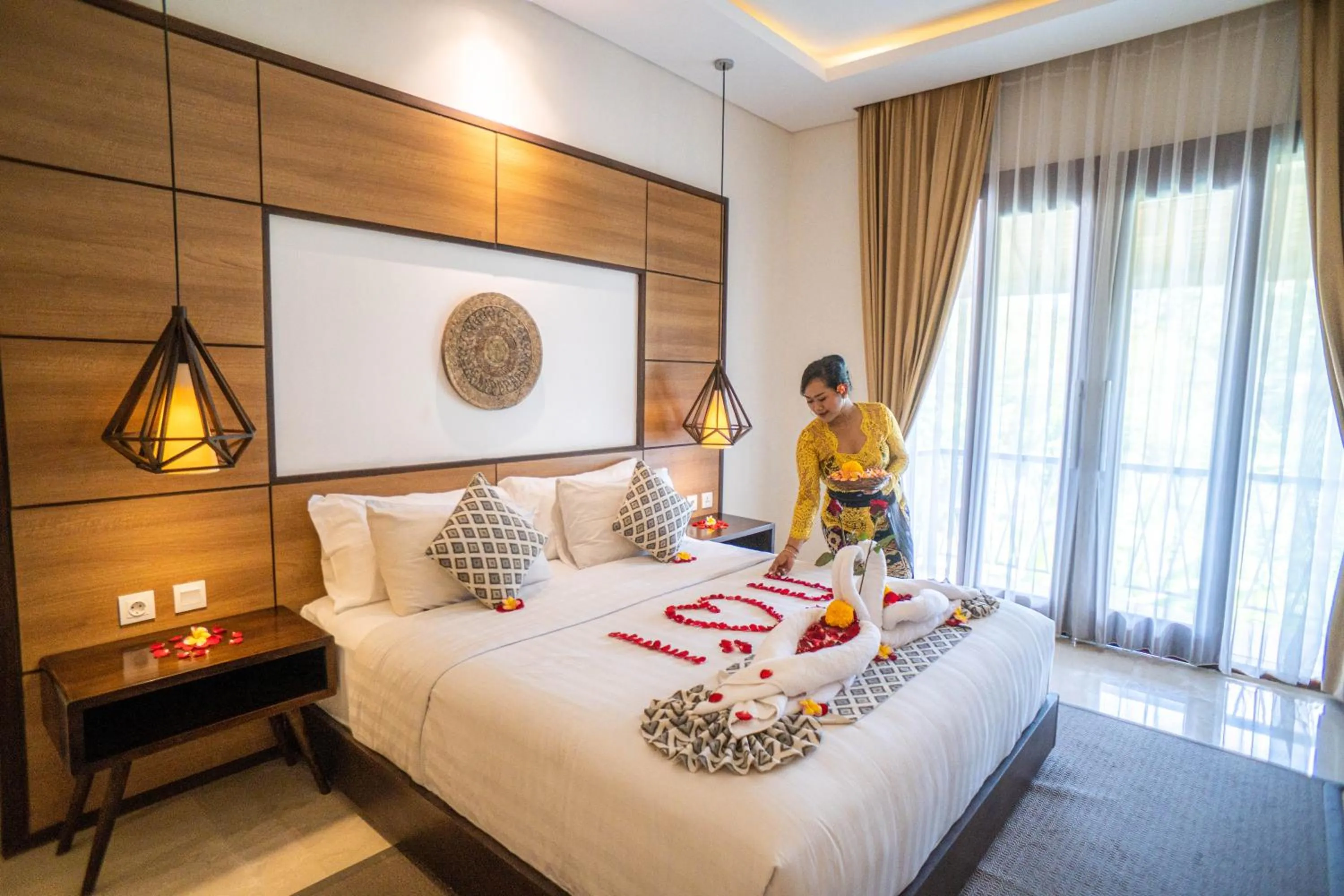 Bed in djabu Echo Beach Hotel