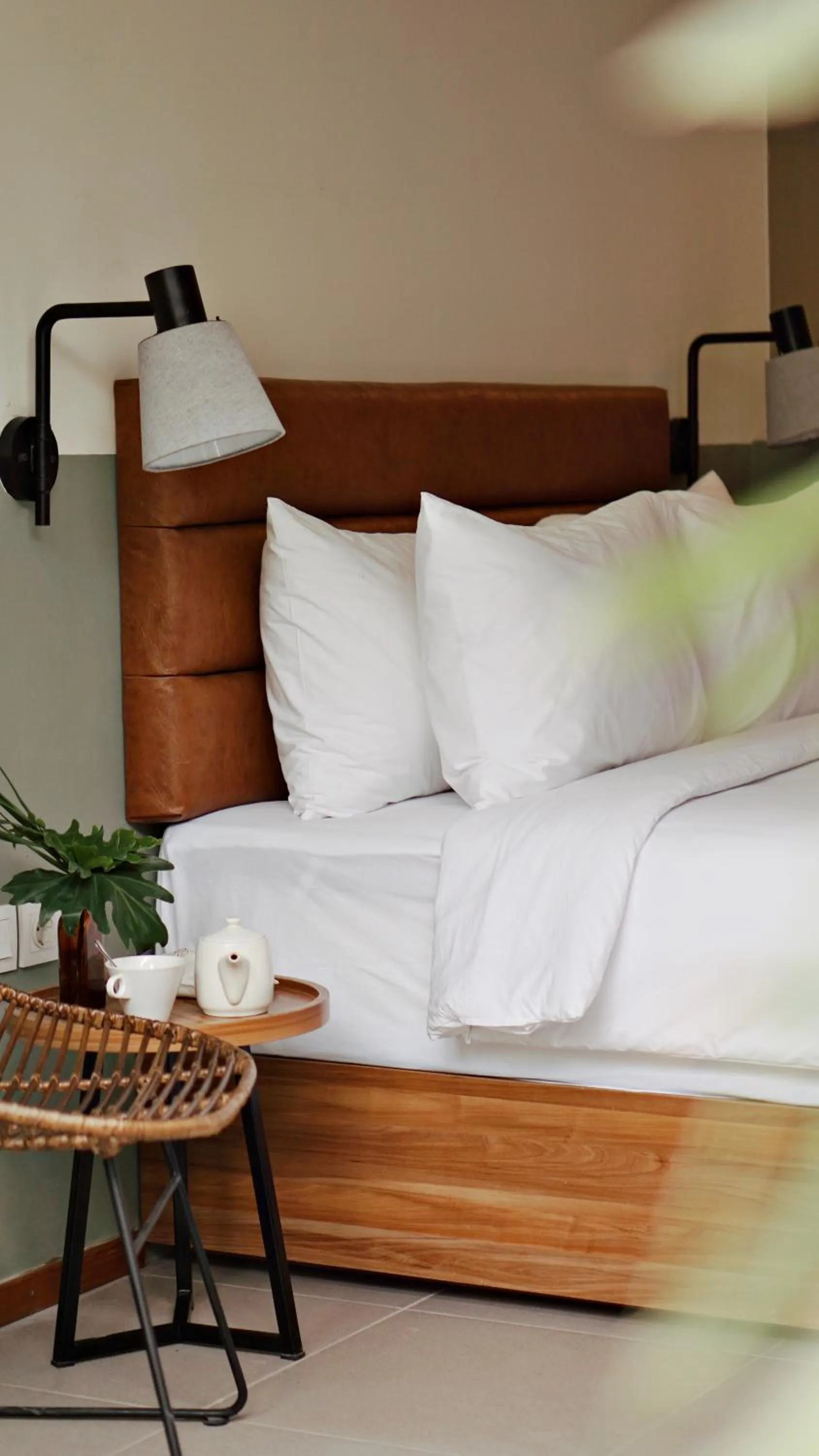 Bed in Rimbun Canggu Hotel