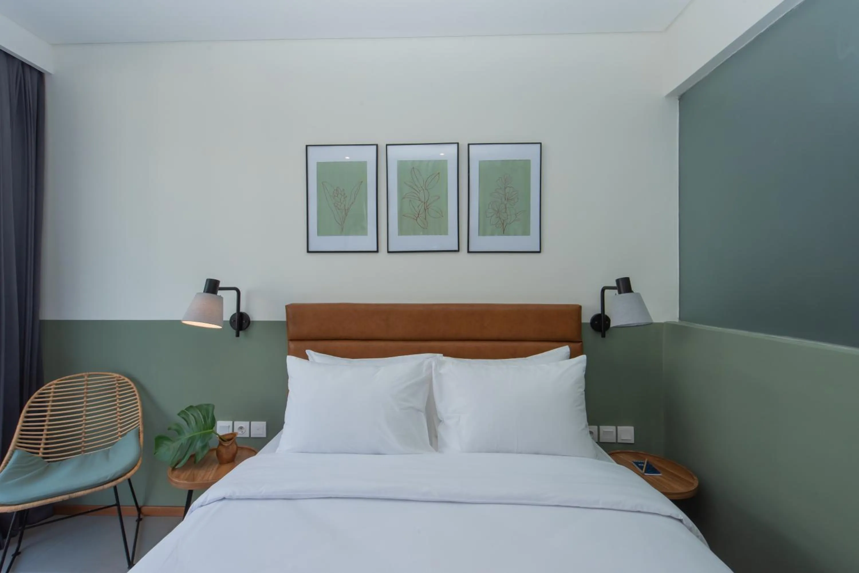 Bed in Rimbun Canggu Hotel