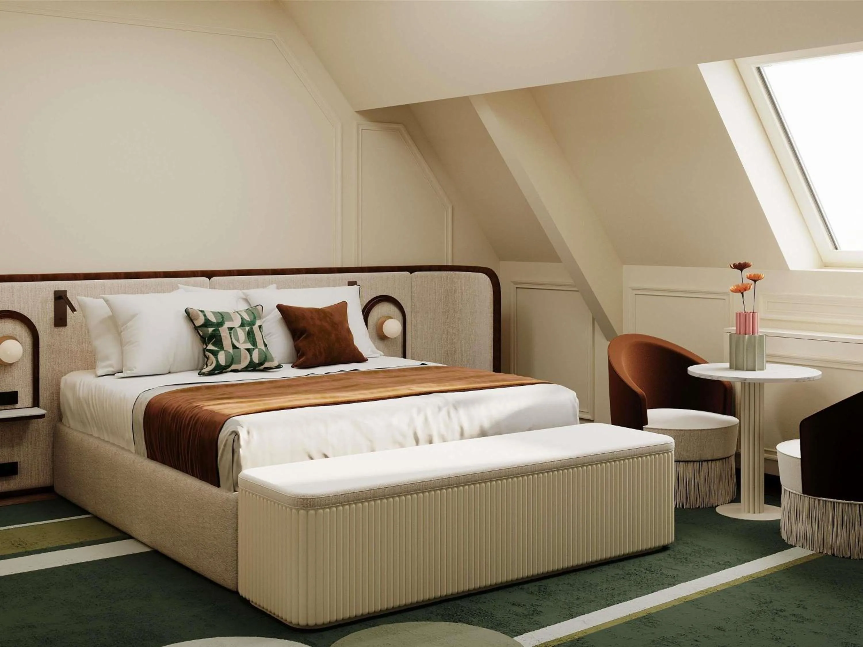 Bedroom, Bed in l'Echiquier Opéra Hotel Paris - MGallery Collection