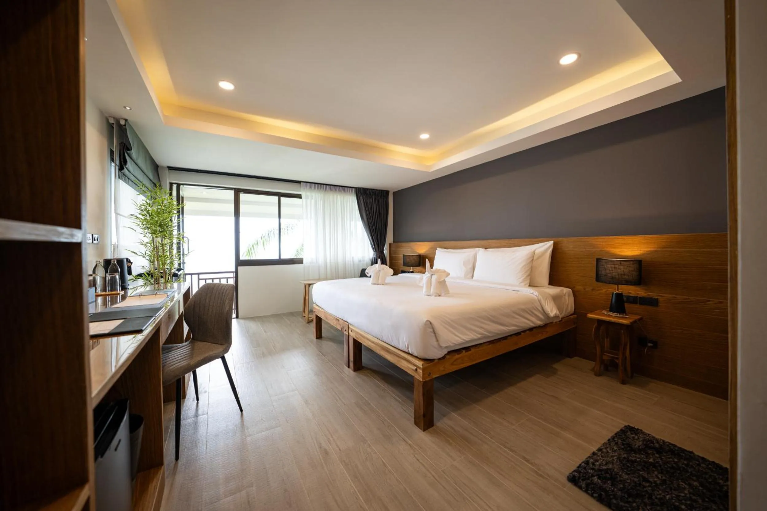 Bed in Vikasa Yoga Retreat