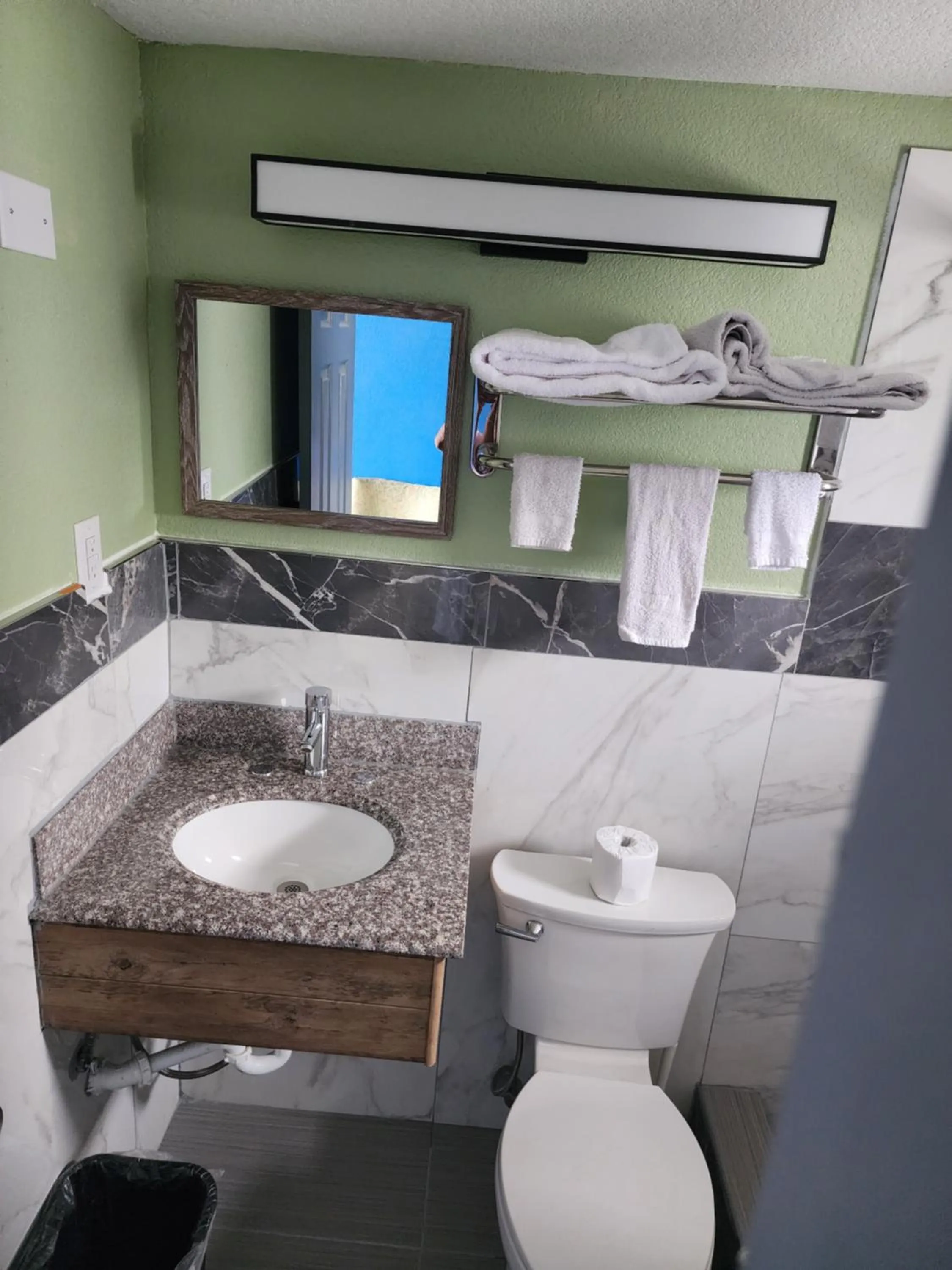 Toilet in Plaza Motel