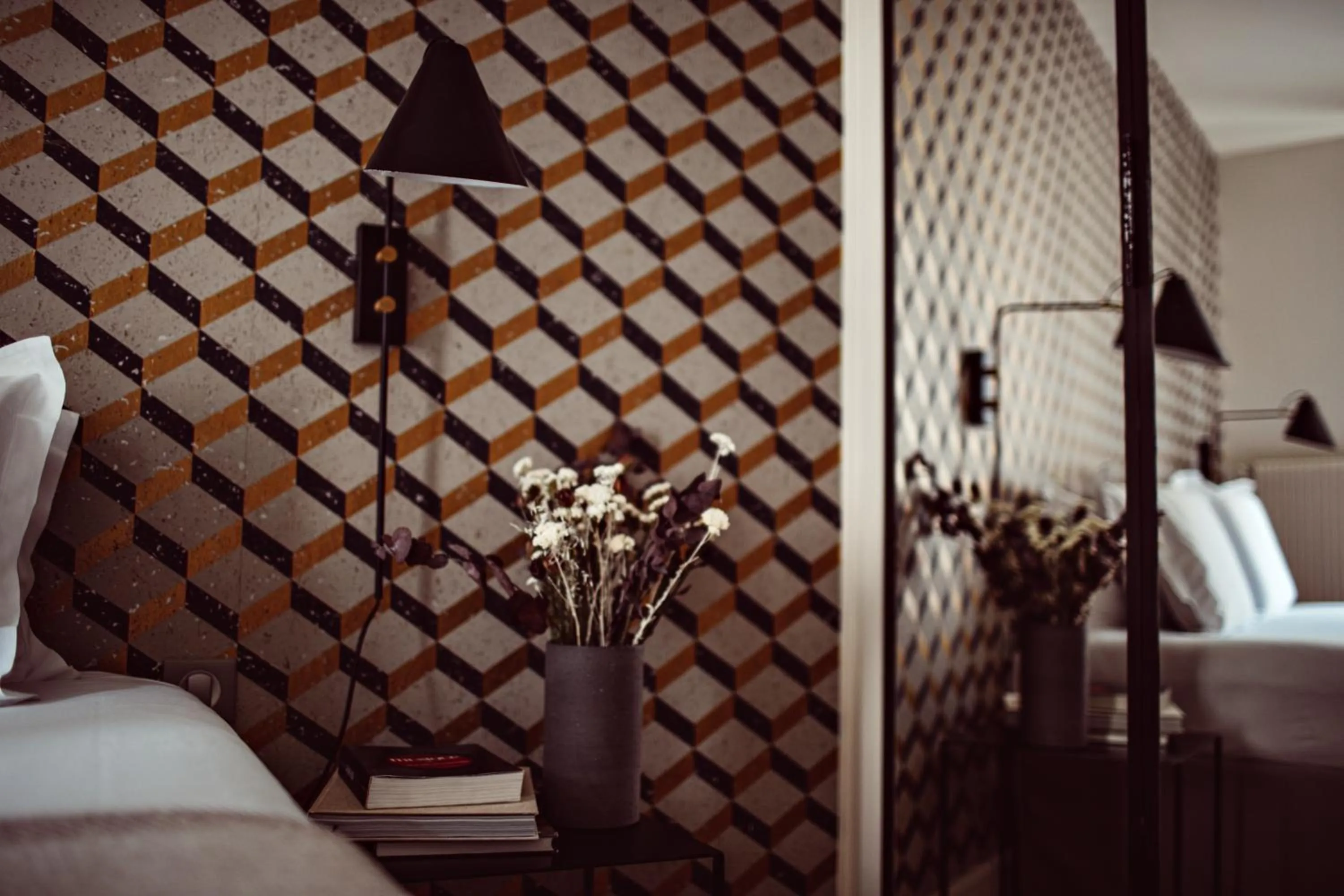 Decorative detail, Bed in Hotel Monsieur Helder