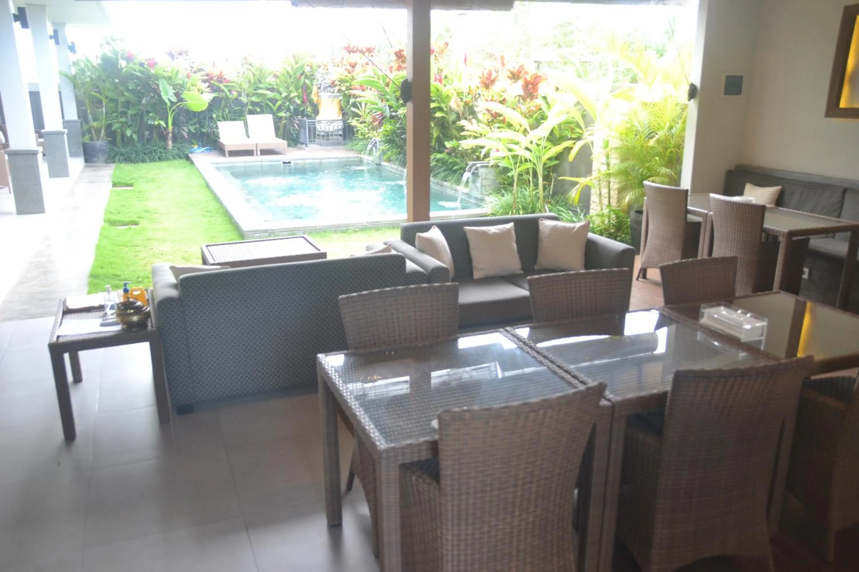 Communal lounge/ TV room in Bali Harmony Retreat