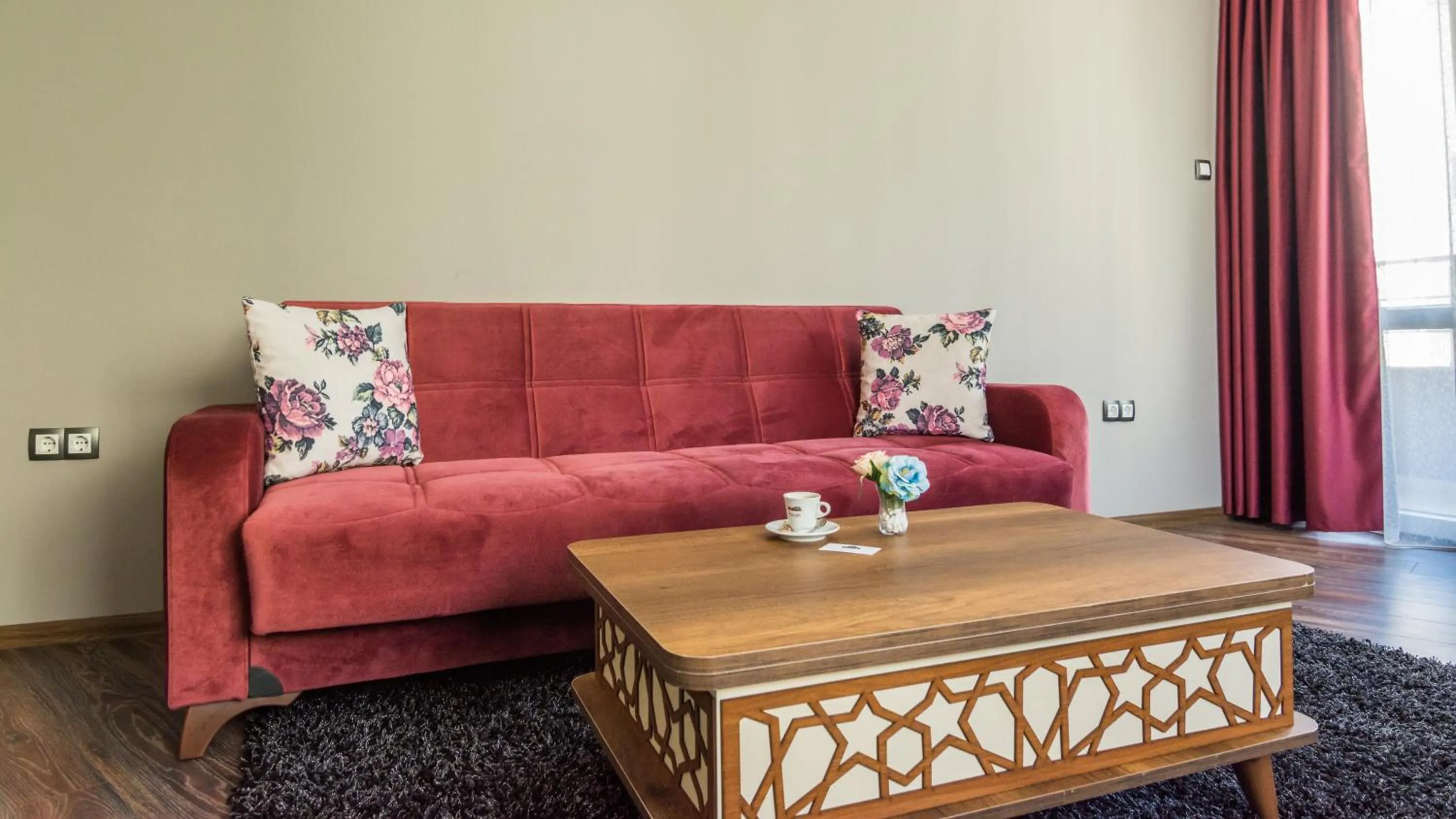 Living room in The old Bakery Apartments