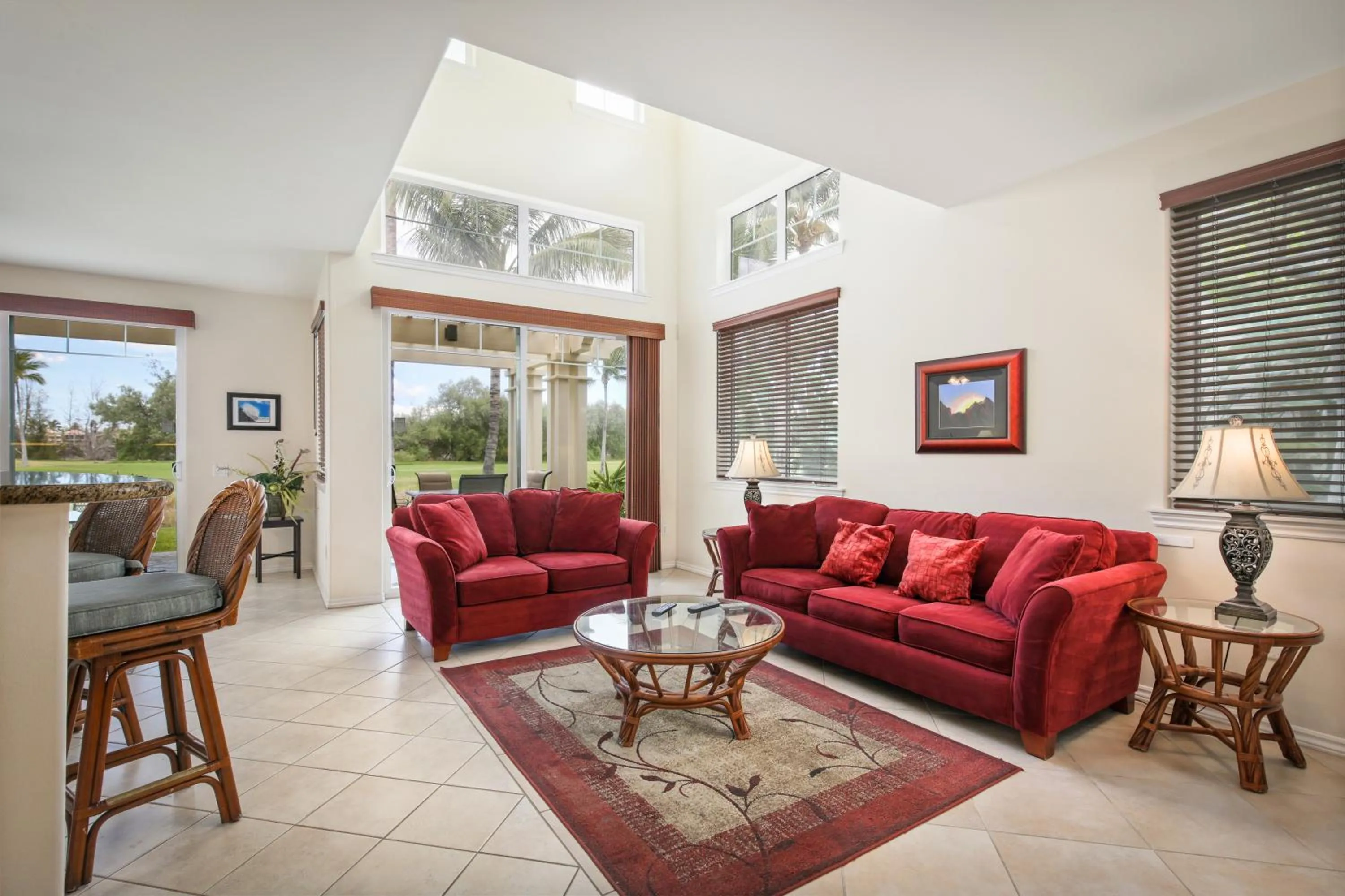 Living room in Fairway Villas Waikoloa by OUTRIGGER